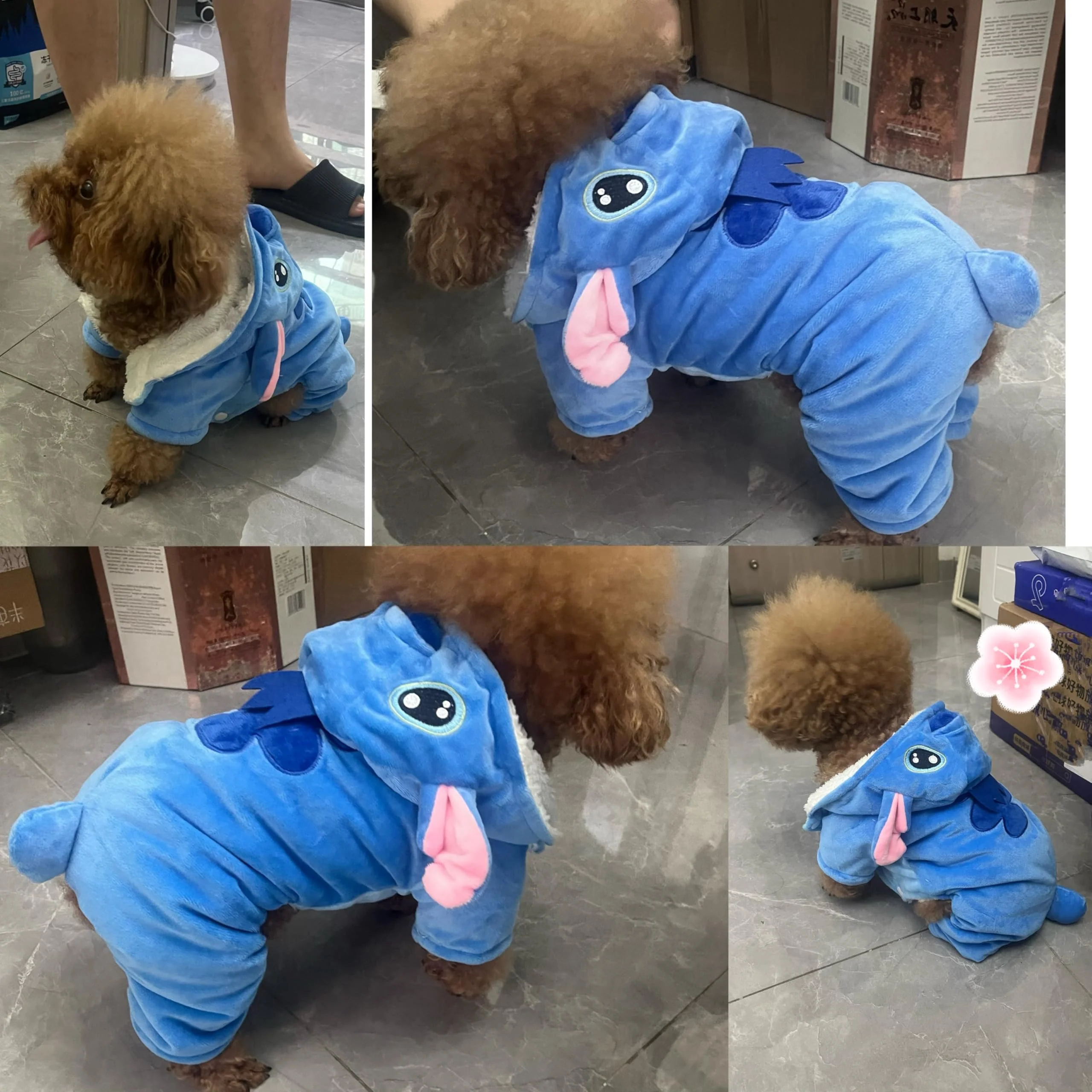 Pet Costume Dog Hoodies Pet Xmas Pajamas Outfit, Pet Coat for Small Medium Large Dogs Cats Winter Cartoon Coat for Party Halloween Christmas - Image 4