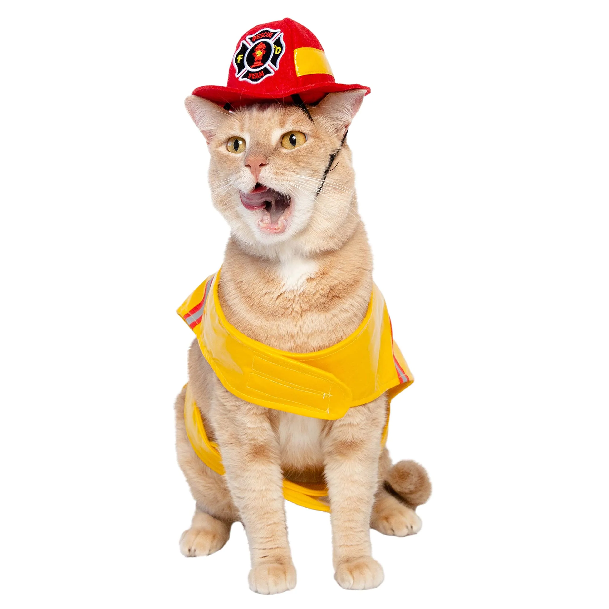 Pet Krewe Large Dog Firefighter Costume -Funny Halloween Pet Fireman Outfit Costumes for Fits Small, Medium, Large & Extra Large Pets - Perfect for Halloween, Christmas Holiday, Parties, Photoshoots - Image 2