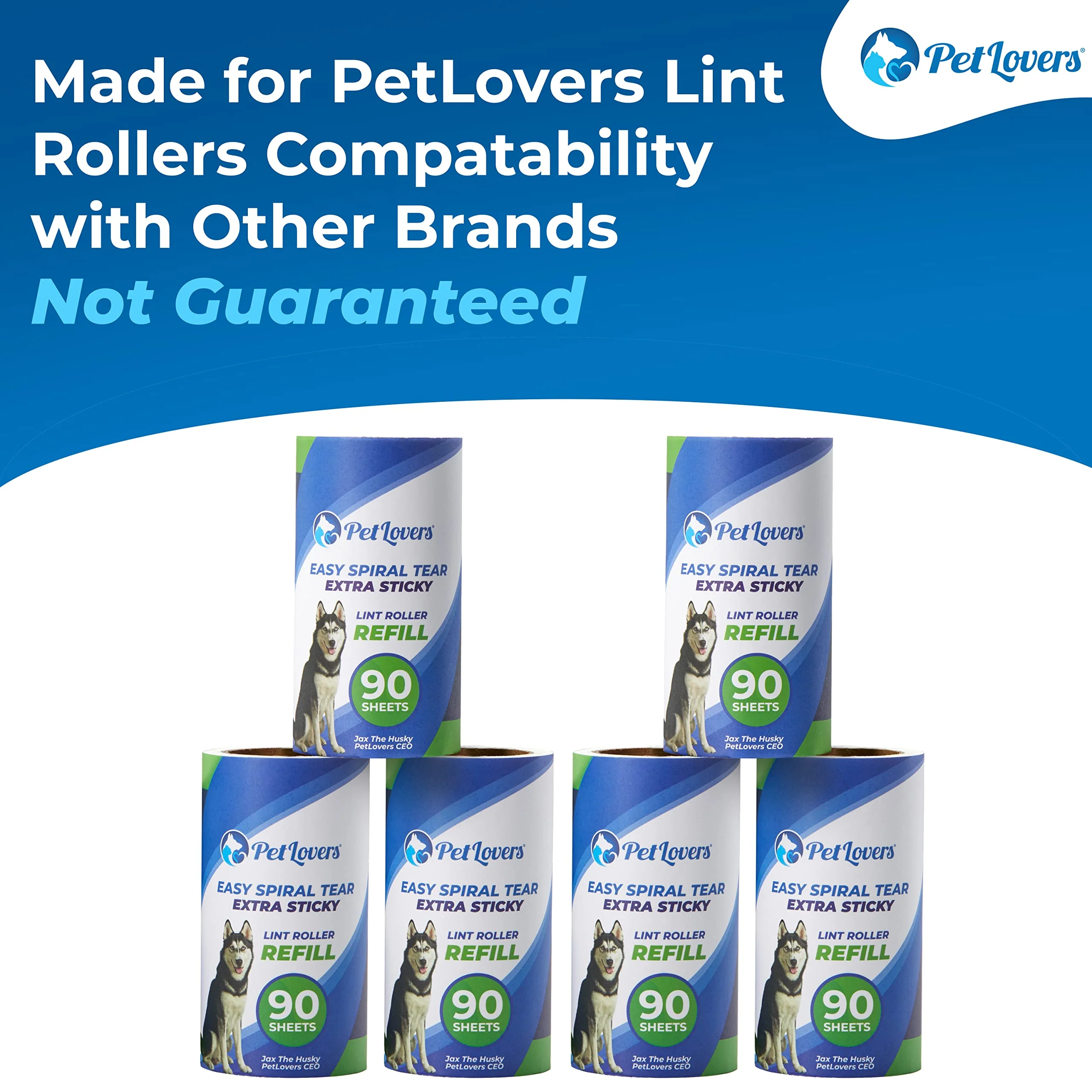 PetLovers Extra Sticky Lint Roller 6 Pack of Refills Only - No Handle Included - 90 Sheets Per Refill 540 Sheets Total - Image 7