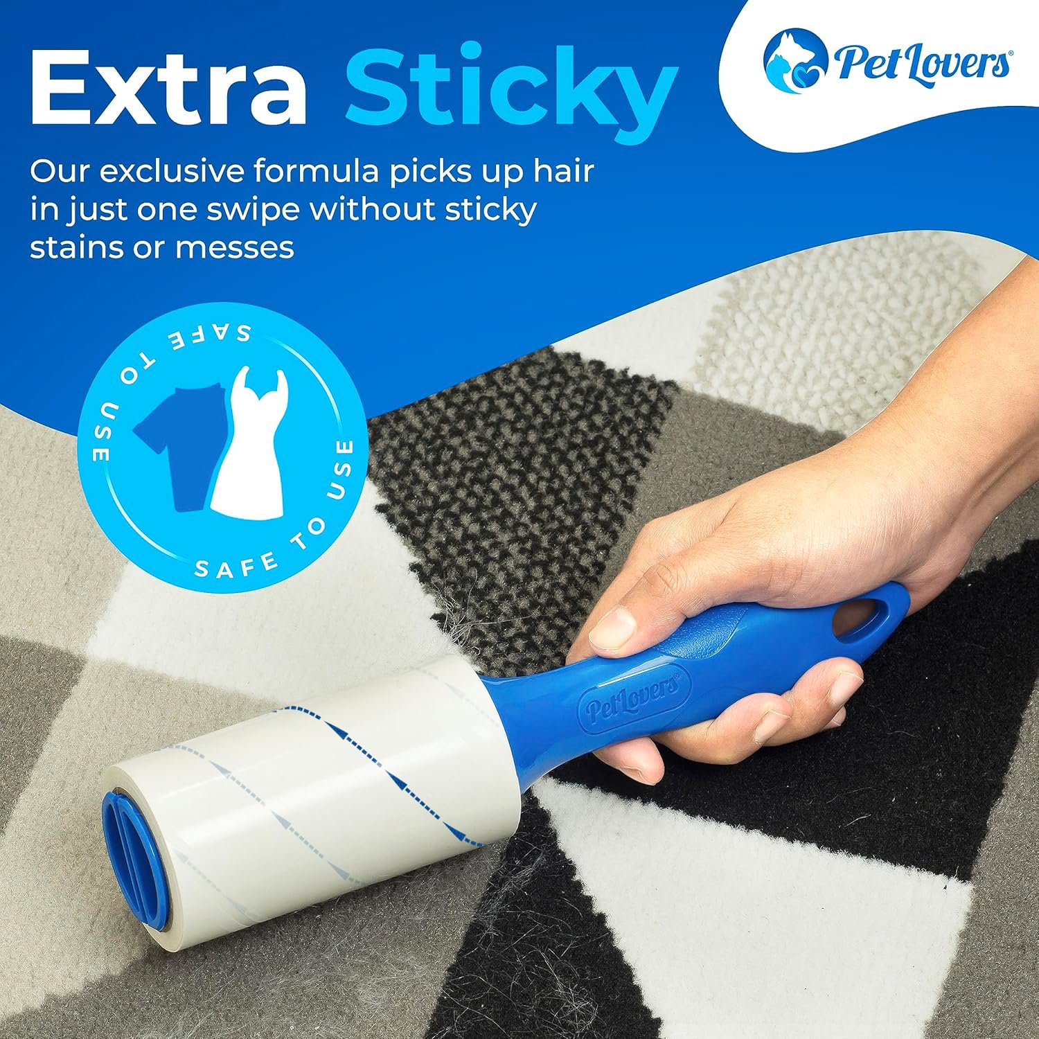 PetLovers Extra Sticky Lint Roller Mega Value Set 450 Sheets for Pet Hair Removal and Clothes, Dog and Cat Lint Remover 5 Pack - Image 9