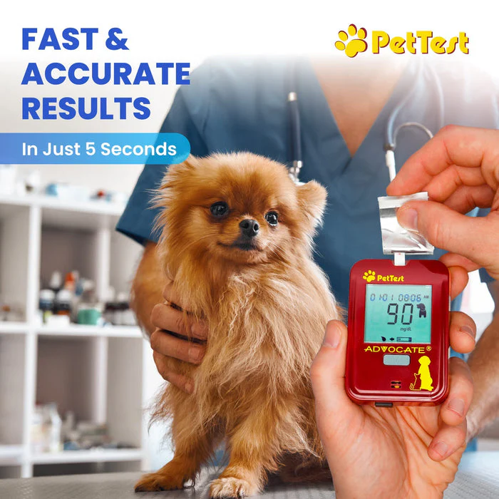 PetTest Glucose Monitoring System | Blood Sugar Check Kit for Dogs & Cats - Full Kit Includes 25 Test Strips, 25 Lancets, Red Dot Lancing Device, Glucose Meter, Carrying Case | Pets Diabetic Supplies - Image 8