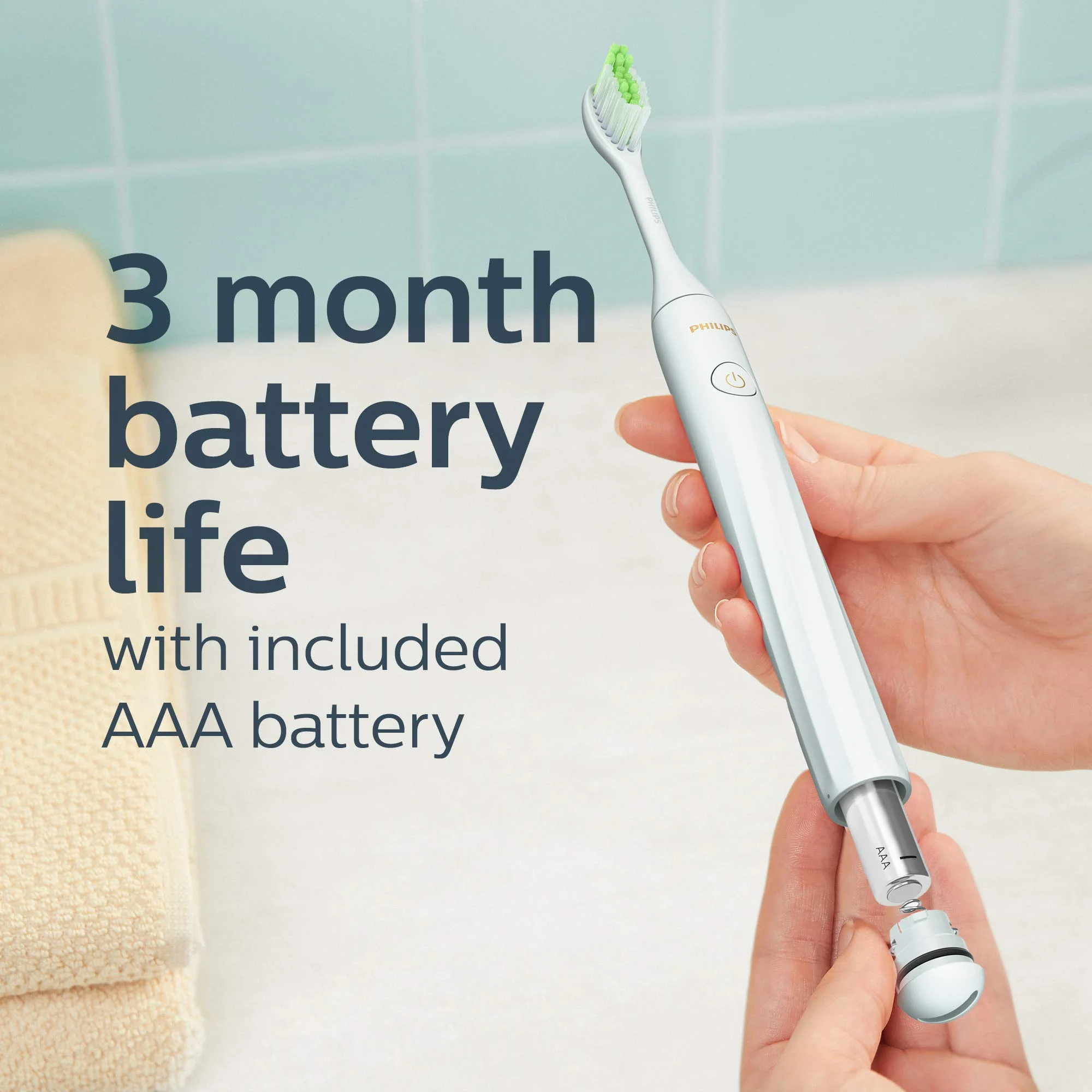 Philips One by Sonicare Battery Toothbrush, Mint Blue, HY1100/03 - Image 7