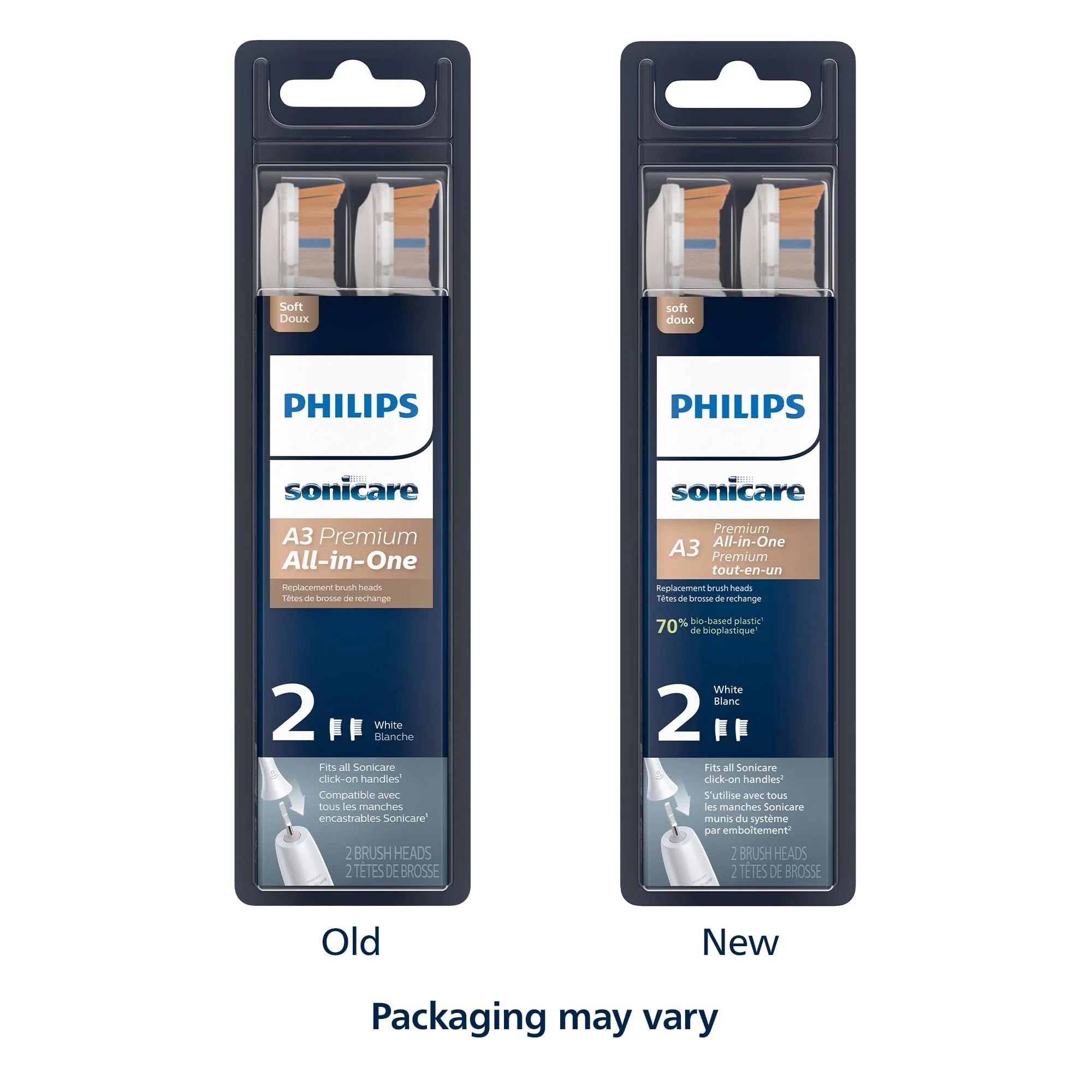 Philips Sonicare A3 Premium All-in-One, Genuine Replacement Toothbrush Heads, White, 2 Pack, HX9092/65 - Image 2