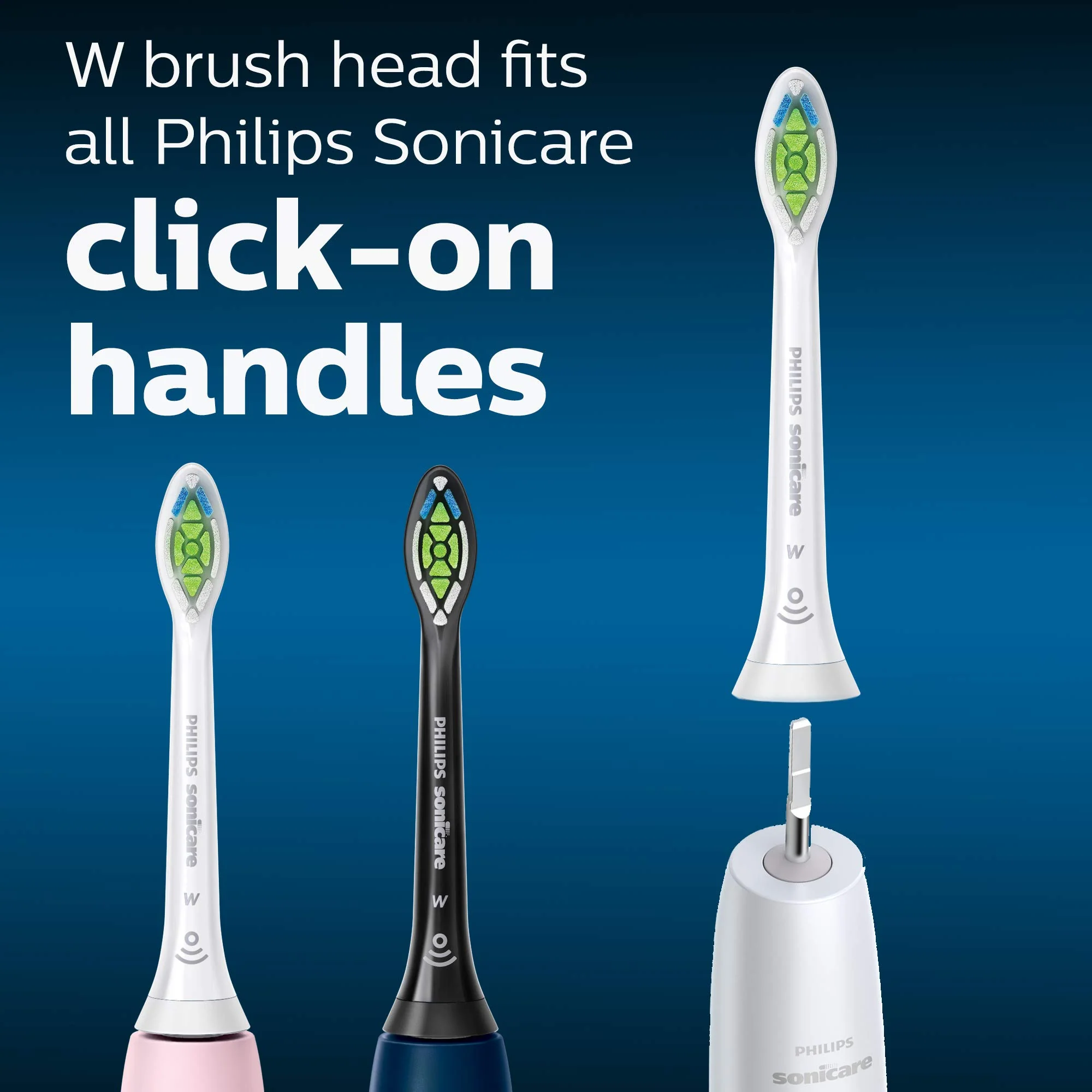 Philips Sonicare Genuine W DiamondClean Replacement Toothbrush Heads, 4 Brush Heads, White, HX6064/65 - Image 8