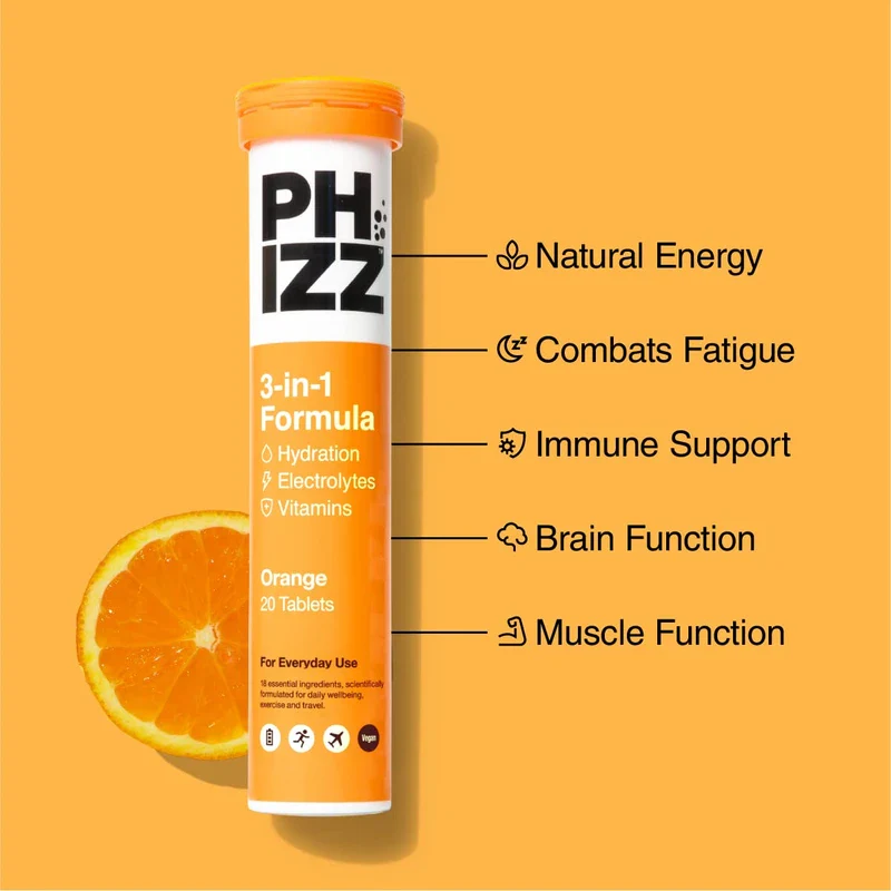 Phizz Electrolytes, Multivitamin & Hydration Tablets - 60 Effervescent Rehydration Electrolyte Tablets - 18 Vitamins & Minerals, Vitamin C, Vegan & Low Calorie - Image 3
