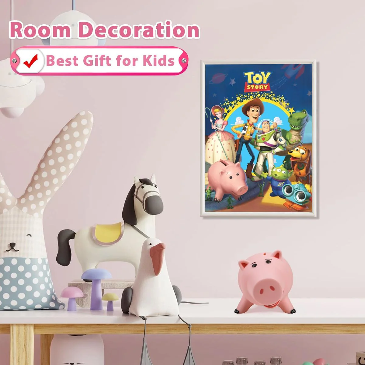 PHOCAS Hamm Piggy Bank Unbreakable Cute Pink Pig Money Bank Plastic Saving Coin Bank for Kids Christmas Birthday Gift - Image 6