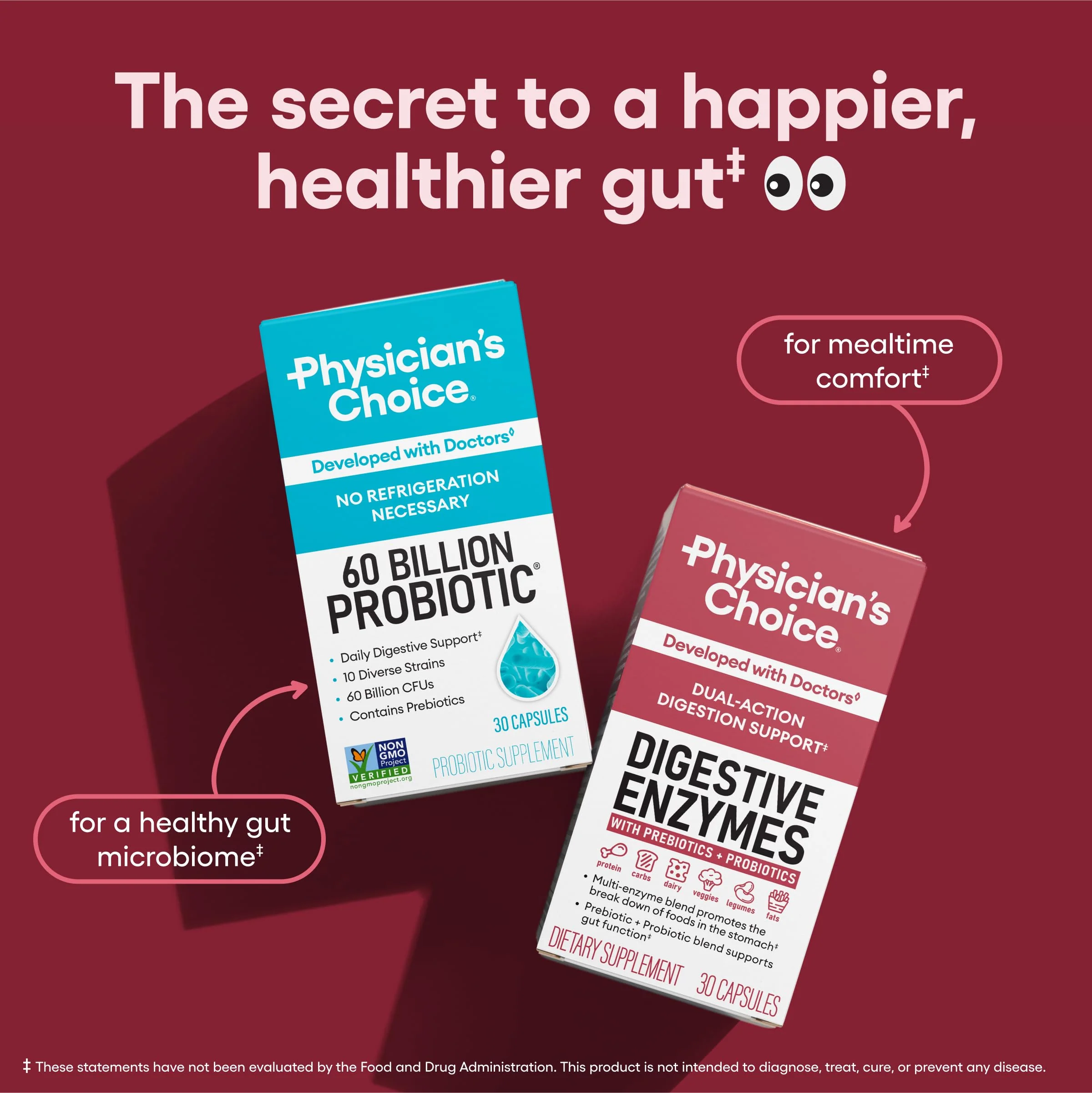 Physician's CHOICE Digestive Enzymes - Multi Enzymes, Organic Prebiotics & Probiotics for Digestive Health & Gut Health - Meal Time Discomfort Relief & Bloating - Dual Action Approach - 180 CT - Image 4