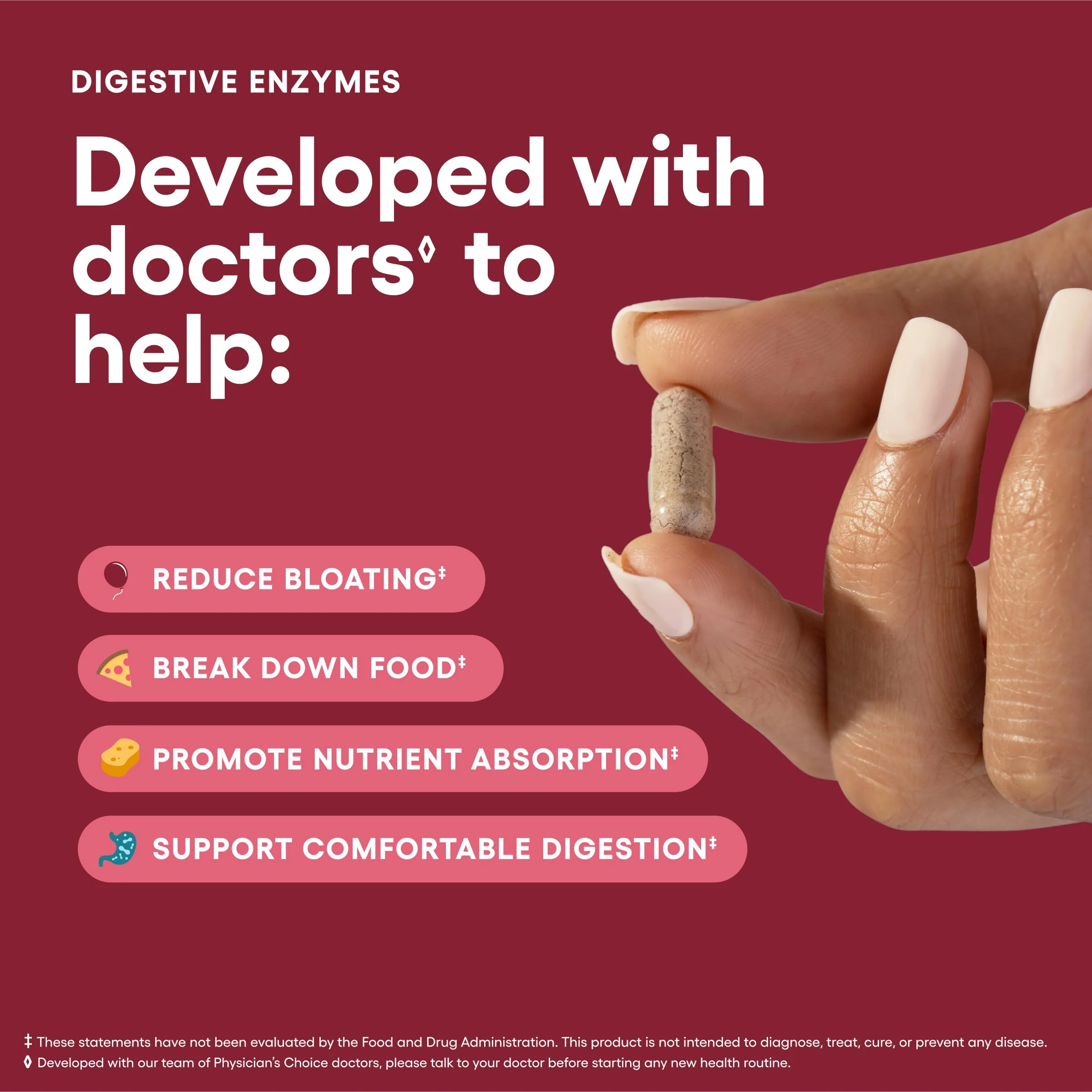 Physician's CHOICE - Optimal Gut Health Bundle: 60 Billion Probiotic 60ct + Digestive Enzyme 180ct for Digestive Comfort and Immune Support - Value Bundle - Image 4