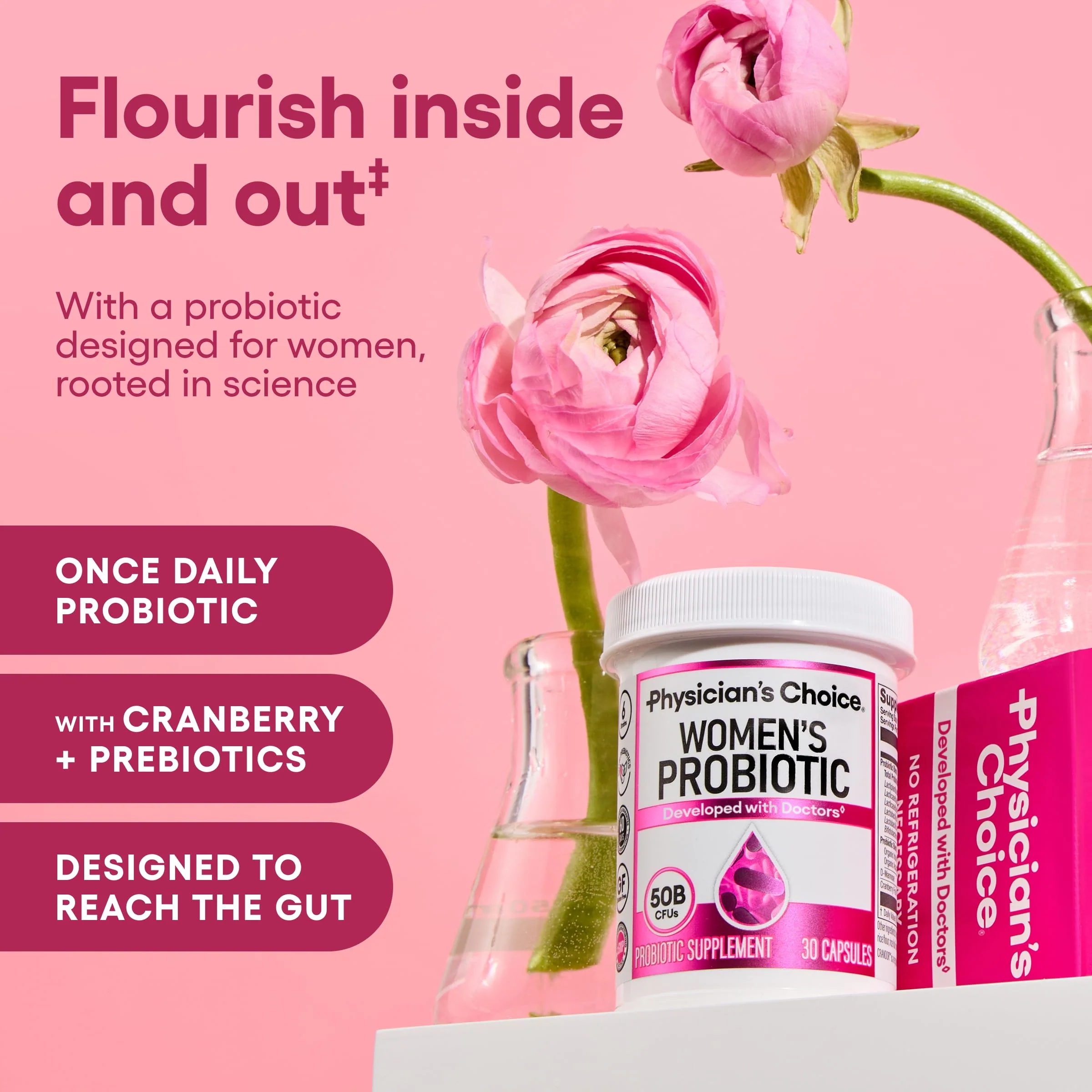 Physician's Choice Probiotics for Women - PH Balance, Digestive, UT, & Feminine Health - 50 Billion CFU - 6 Unique Strains for Women - Organic Prebiotics, Cranberry Extract+ - Womens Probiotic - 84 CT - Image 6