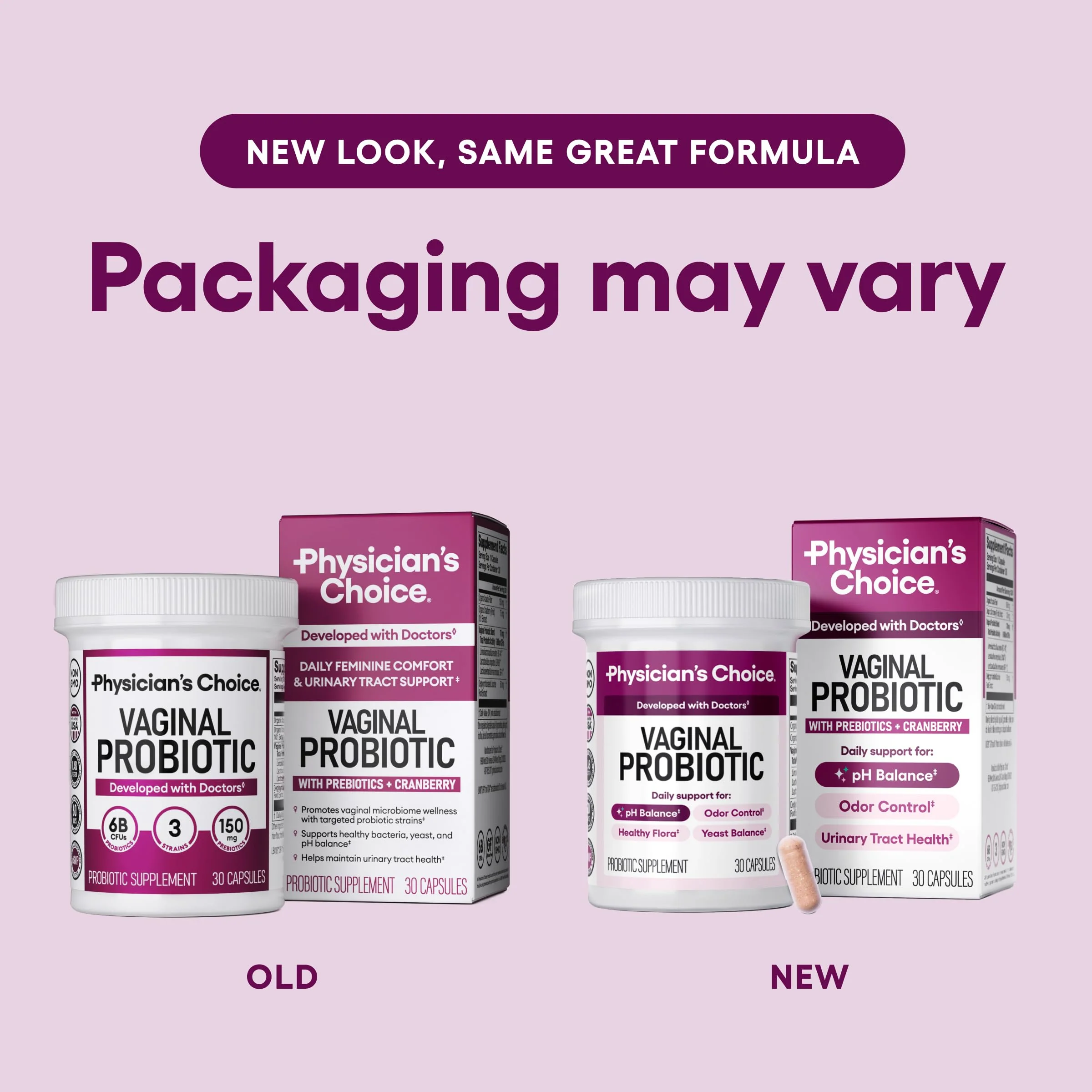 Physician's CHOICE Vaginal Probiotics for Women - pH Balance, Odor Control, Yeast Balance, Vaginal Flora & Feminine Health - 6B CFU with Organic Prebiotics and Cranberry Extract - 30 CT - Image 2