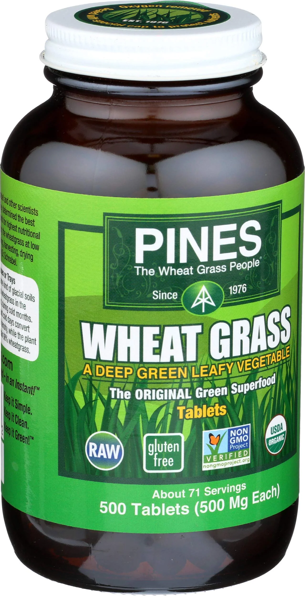 Pines Organic Wheat Grass, 500 Count Tablets - Image 8