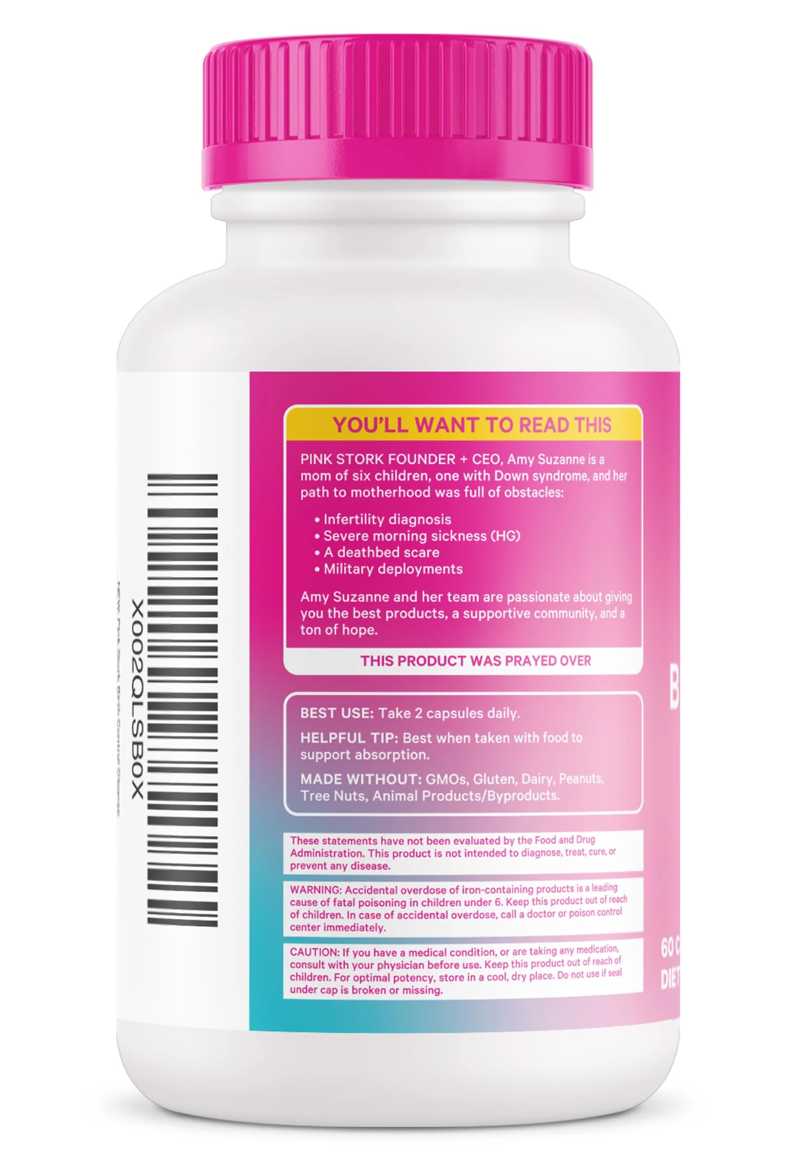 Pink Stork Birth Control Cleanse to Support Hormone Balance, with Chaste Tree Berry (Vitex), Magnesium, and Selenium, Period Support for Conception, Fertility Supplements for Women - 60 Capsules - Image 3