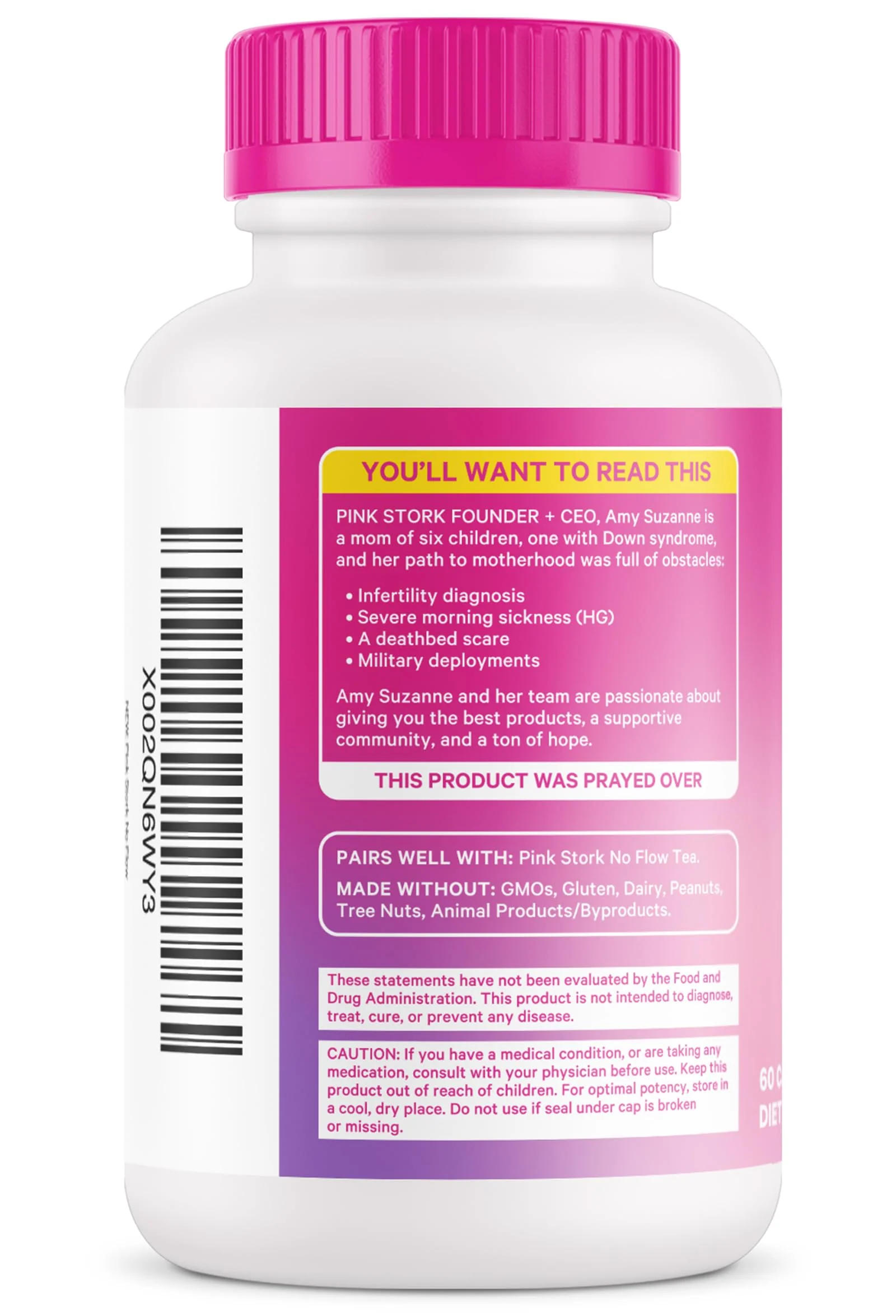 Pink Stork No Flow: Dry Up Breast Milk Supply with Sage, Parsley, and B Vitamins, Postpartum Essentials for Women to Stop Breastfeeding and Decrease Milk Production, 60 Capsules - Image 4