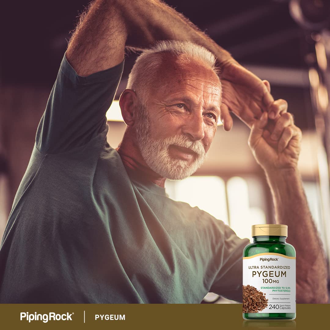 Piping Rock Pygeum Supplement for Men and Women | 100mg | 240 Capsules | Africanum Bark Extract | Ultra Standardized Phytosterols | Non-GMO, Gluten Free - Image 3