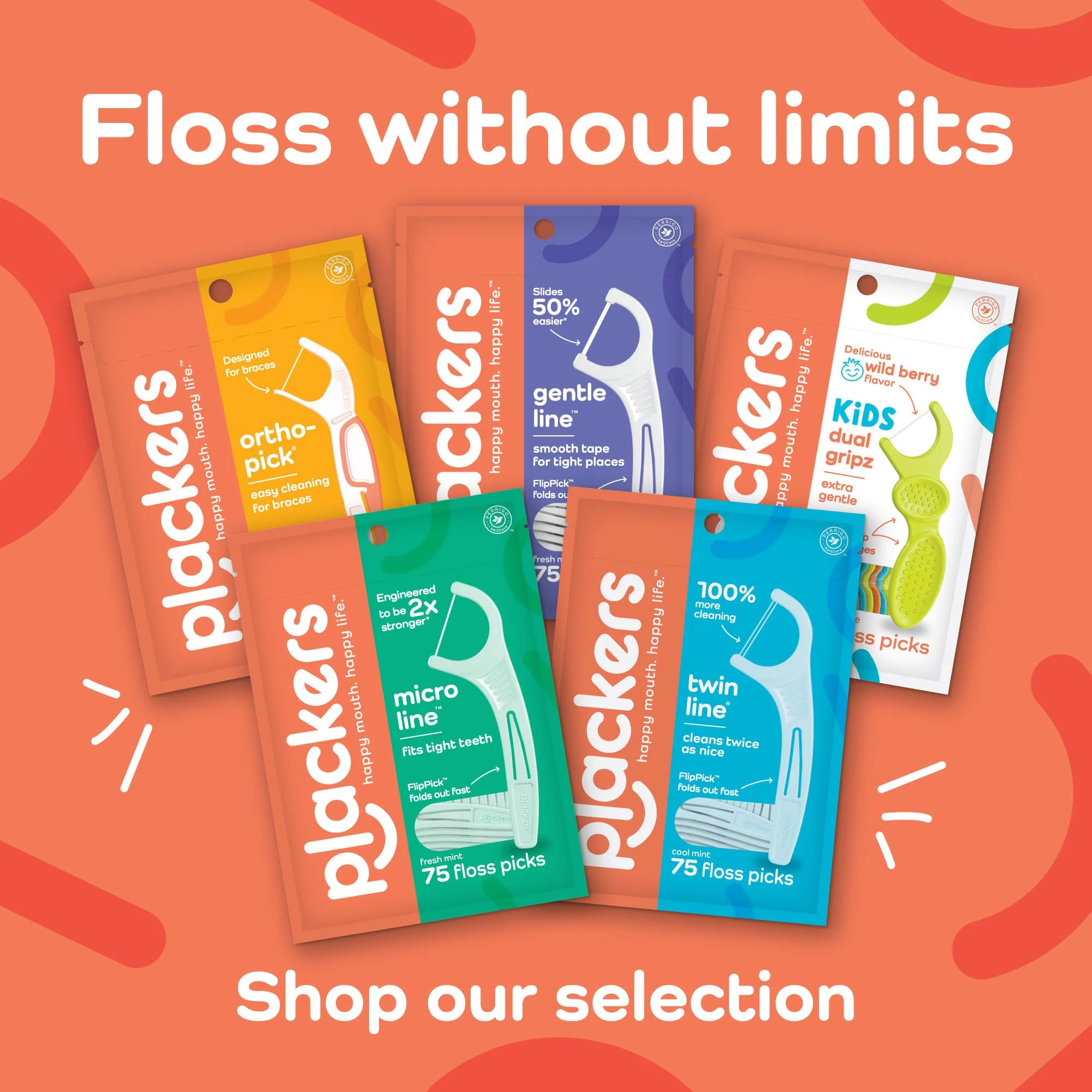 Plackers Orthopick Floss Picks, Unflavored, Designed for Braces, Fold-Out FlipPick, Tuffloss, Easy Storage with Sure-Zip Seal, 36 Count (4 Pack) - Image 3