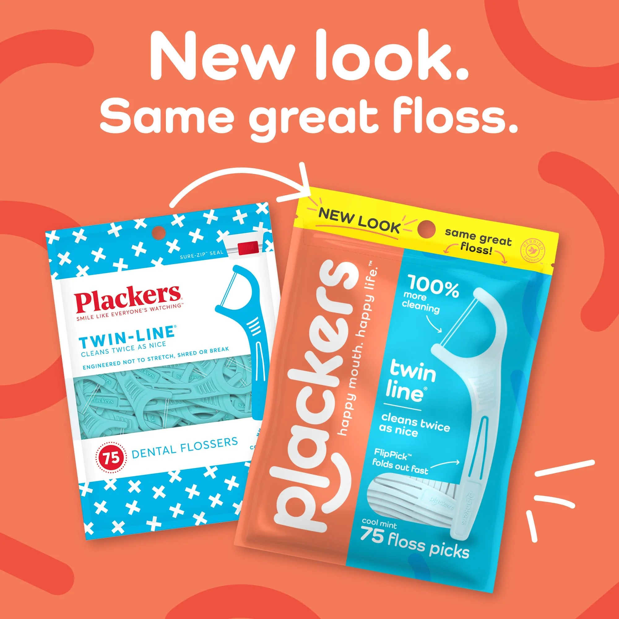 Plackers Twin-Line Dental Flossers, Advanced Whitening and Dual Action Flossing System, Easy Storage, Super Tuffloss, 2X The Clean, Cool Mint Flavor, 150 Count (Pack of 4) - Image 7