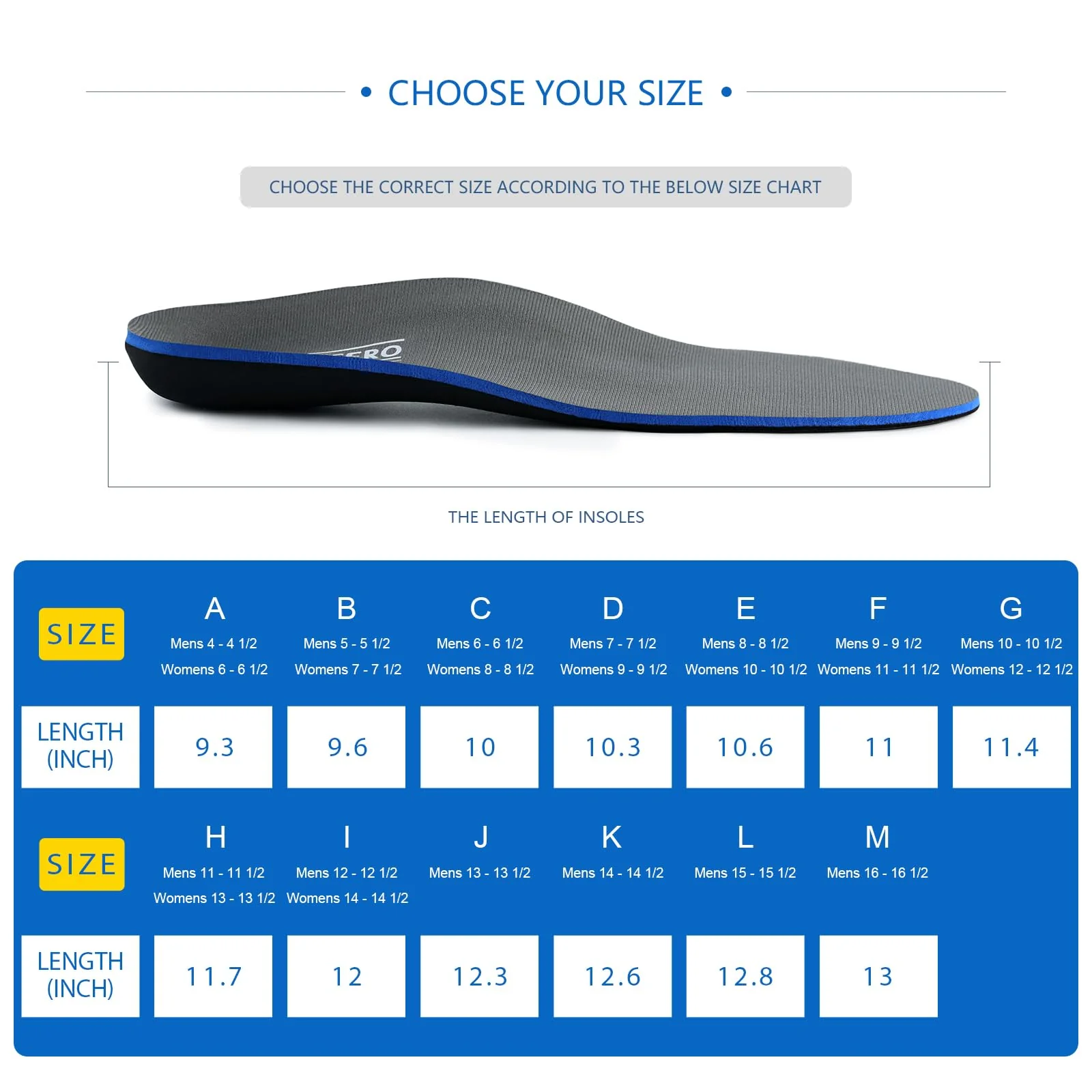 Plantar Fasciitis Feet Insoles Arch Supports Orthotics Inserts Relieve Flat Feet, High Arch (Mens 13-13 1/2) - Image 2