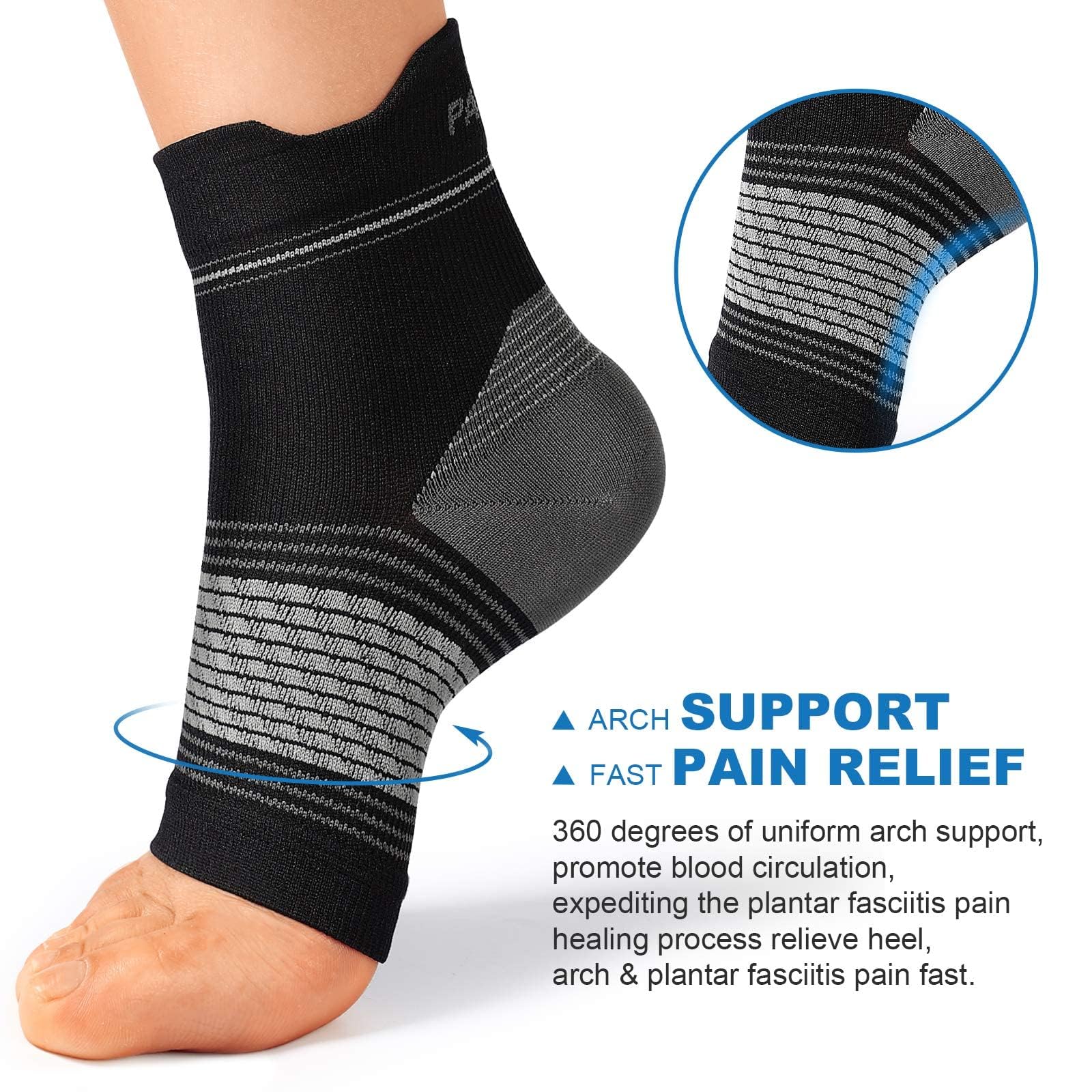 Plantar Fasciitis Sock (6 Pairs) for Men and Women, Compression Foot Sleeves with Arch and Ankle Support (Black, Nude, Navy, Small) - Image 7