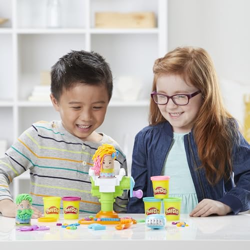 Play-Doh Buzz 'n Cut Fuzzy Pumper Barber Shop Set, Electric Buzzer, 5 Colors of 2-Ounce Cans, Preschool Toys, Christmas Gifts Girls & Boys, Ages 3+ (Amazon Exclusive) - Image 11
