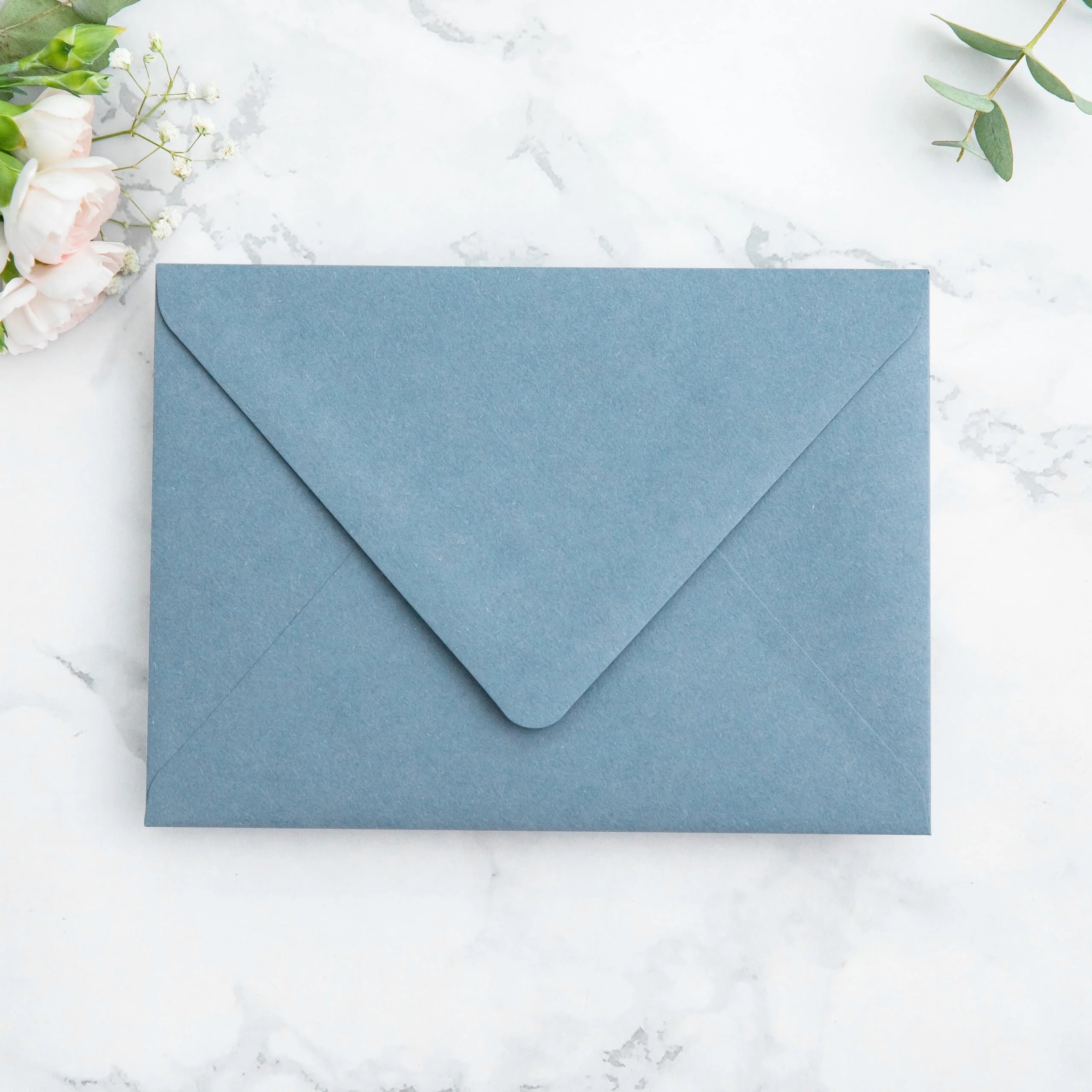 PONATIA 50PCS A7 Euro Flap Envelopes, 5.25 x 7.25'' Dusty Blue Flowers Liner Envelopes for Wedding Invitations, Photos, Postcards, Greeting Cards, Christmas Gift Cards, Acrylic Mailing, 5x7 envelopes - Image 6
