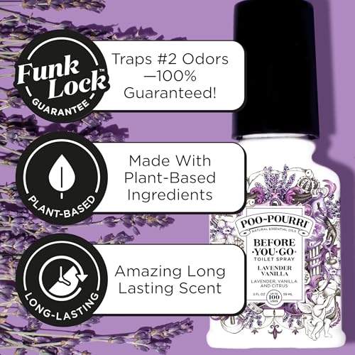 Poo-Pourri Before-You-Go 8oz Air & Toilet Freshener Lavender Vanilla Spray – Instantly Works to Trap Bathroom Odor – Plant Based Ingredients & Essential Oils – with Lavender, Vanilla & Citrus - Image 10
