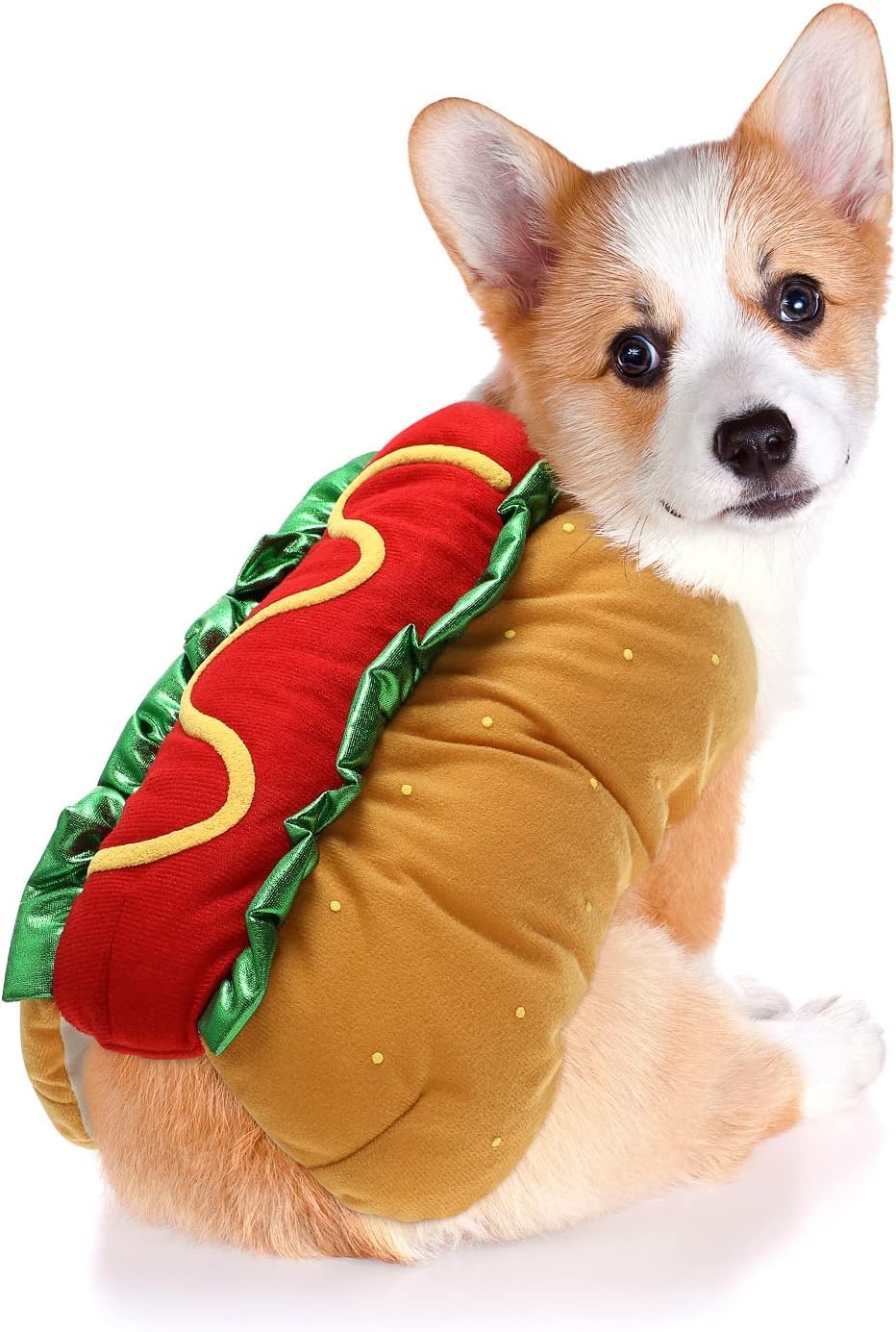 POPETPOP Hot Dog Design Pet Costume, Funny Warm Hoodie for Dogs and Cats, Halloween Christmas Apparel Cosplay for Puppies and Kitten - Size M - Image 3