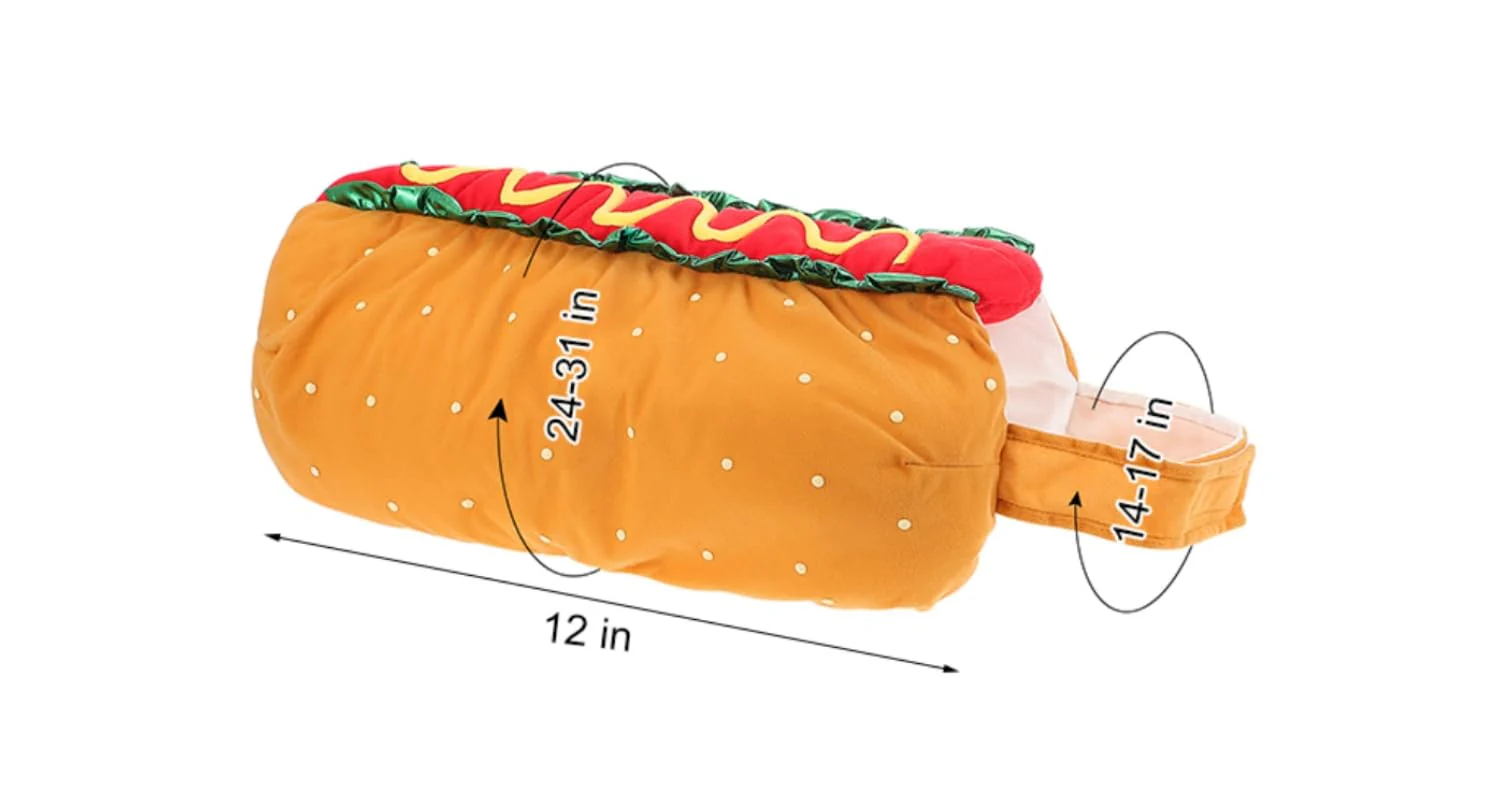 POPETPOP Hot Dog Design Pet Costume, Funny Warm Hoodie for Dogs and Cats, Halloween Christmas Apparel Cosplay for Puppies and Kitten - Size M - Image 6