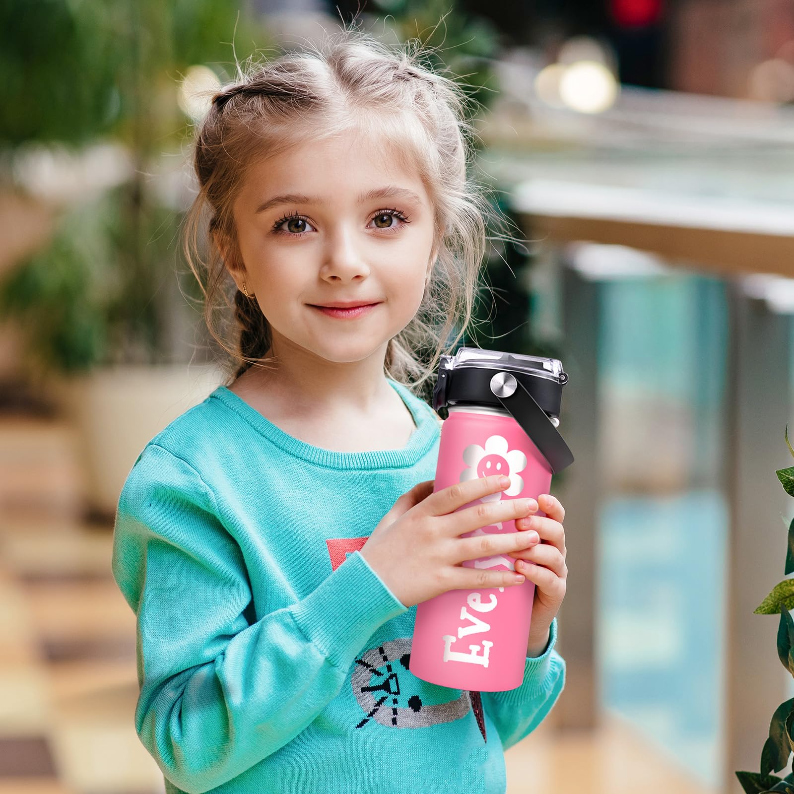 Pozetazas Personalized Water Bottles for Kids, Custom 18 oz Water Bottle for School with Engraved Name, Stainless Steel Tumbler for Kids with Straw, Birthday Christmas Gifts for Girls Boys - Image 3