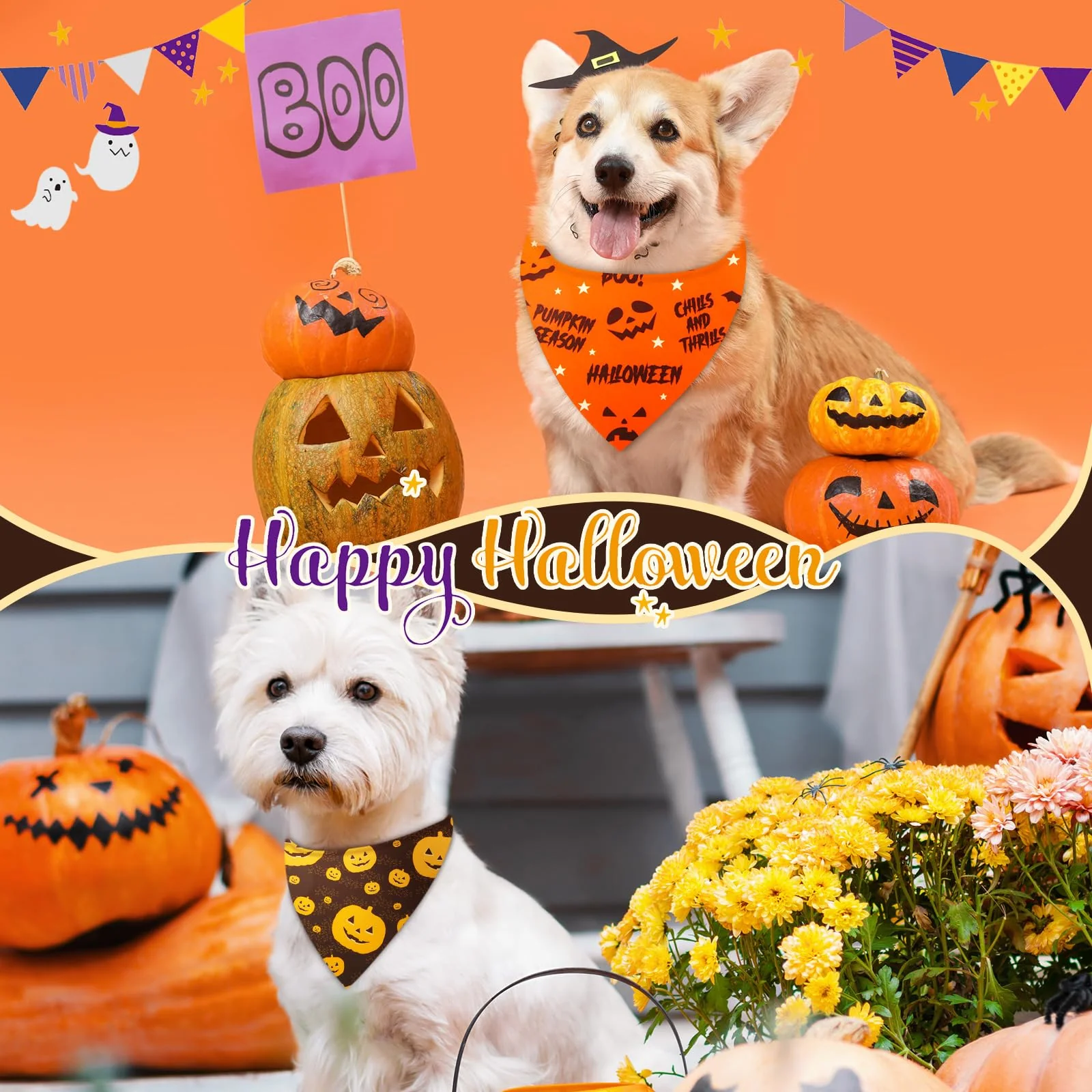 Preboun 100 Pcs Thanksgiving Christmas Dog Bandanas Bulk Holiday Bandanas for Dog Triangle Kerchief Bib Scarf Set for Pet Cat Party Costume Photo Props Accessories Pet Shops Owners Groomers, 25 Styles - Image 4
