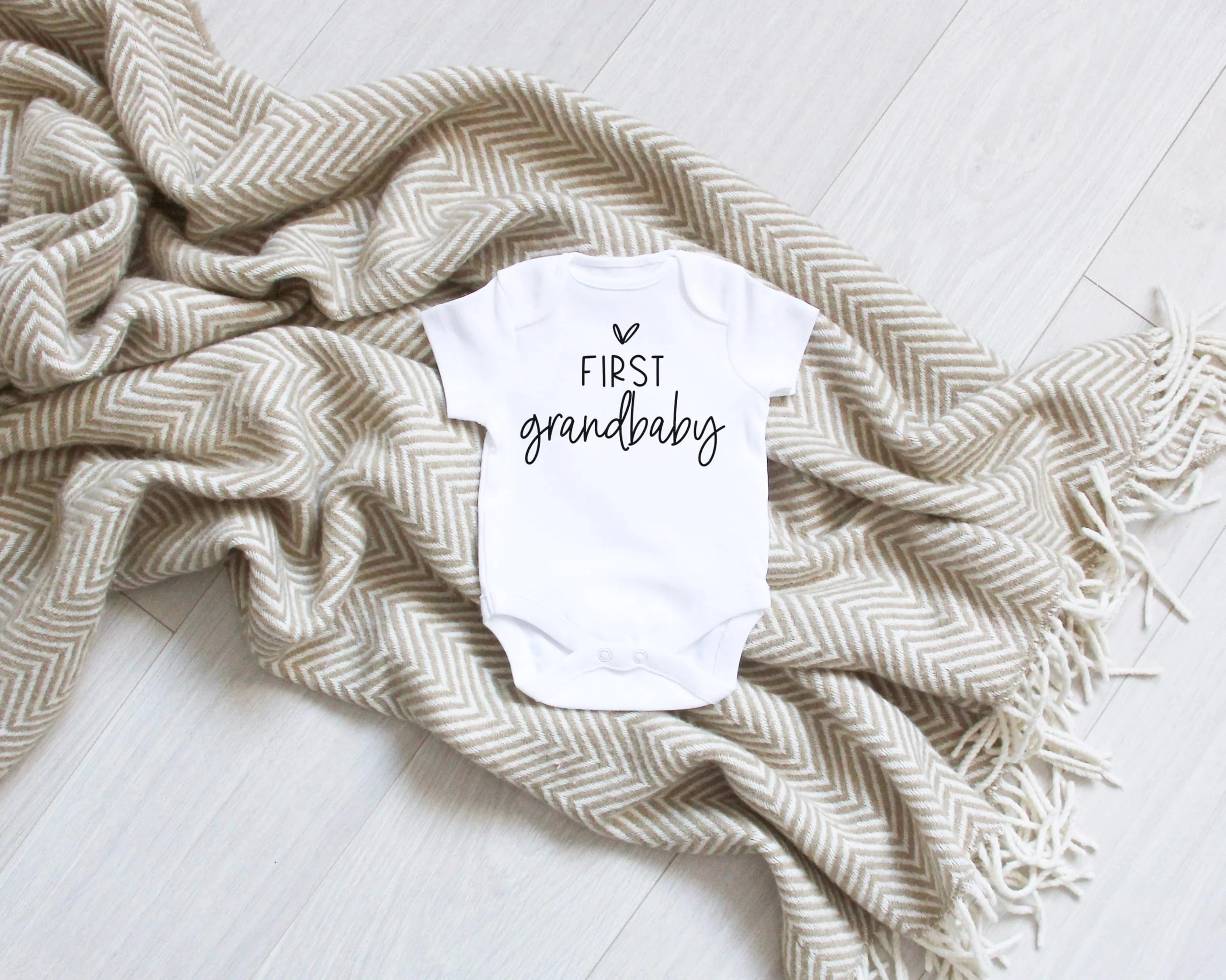 Pregnancy Announcement Infant Bodysuit First Grandbaby Gift for Grandparents | New Baby Surprise (0-3 month, White) - Image 5