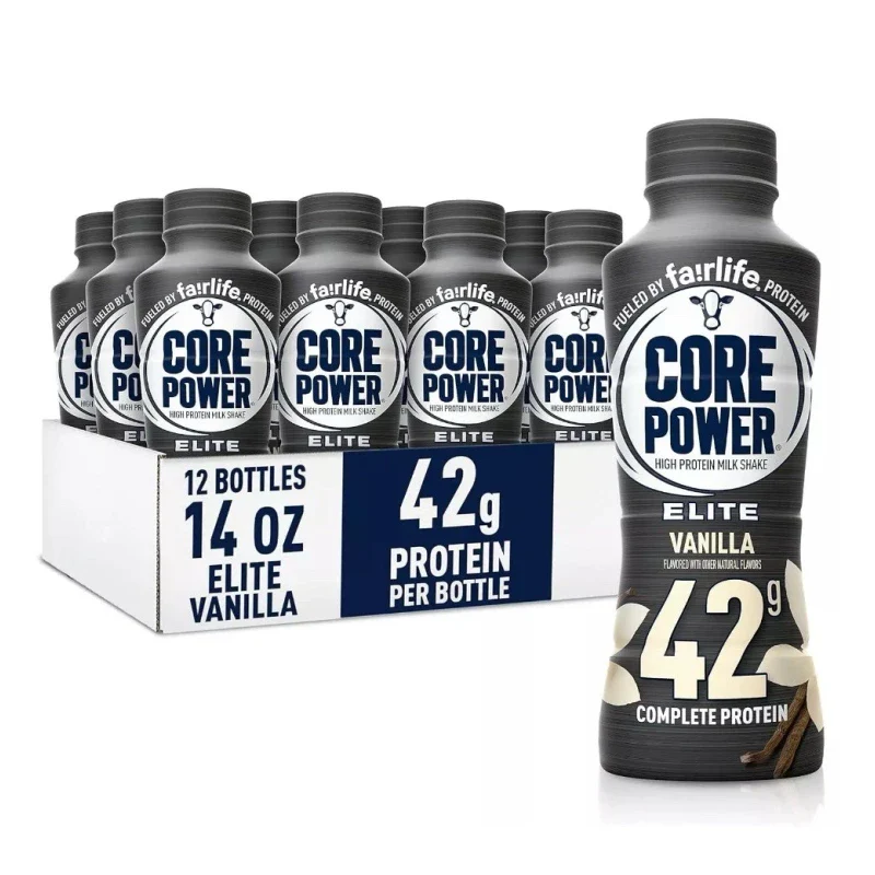 Premier Core Power Elite High Protein Shake, Vanilla, 42g Bottle, 14oz, 12 Pack - Image 4