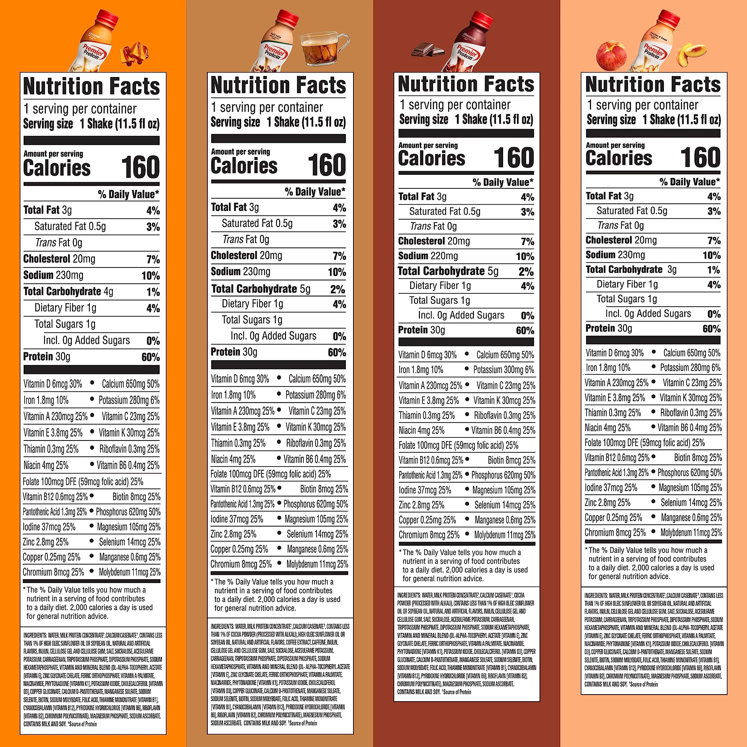 Premier Protein, Protein Shake, 8 Flavor Variety Pack, 30g Protein, 1g Sugar, 24 Vitamins & Minerals, Nutrients to Support Immune Health 11.5 Fl Oz (8 Pack) - Image 3