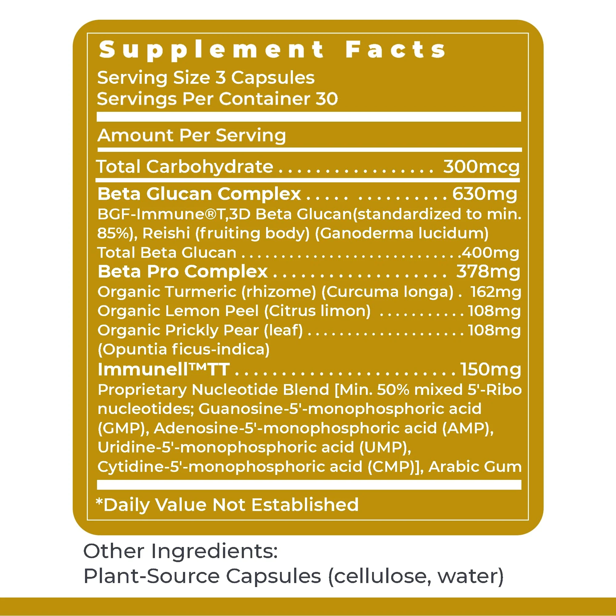 Premier Research Labs Nucleo Immune - Beta Glucan Supplements, Beta Glucans, Phytochemicals, Prickly Pear, Fiber, Immune Support - 90 Capsules - Image 2