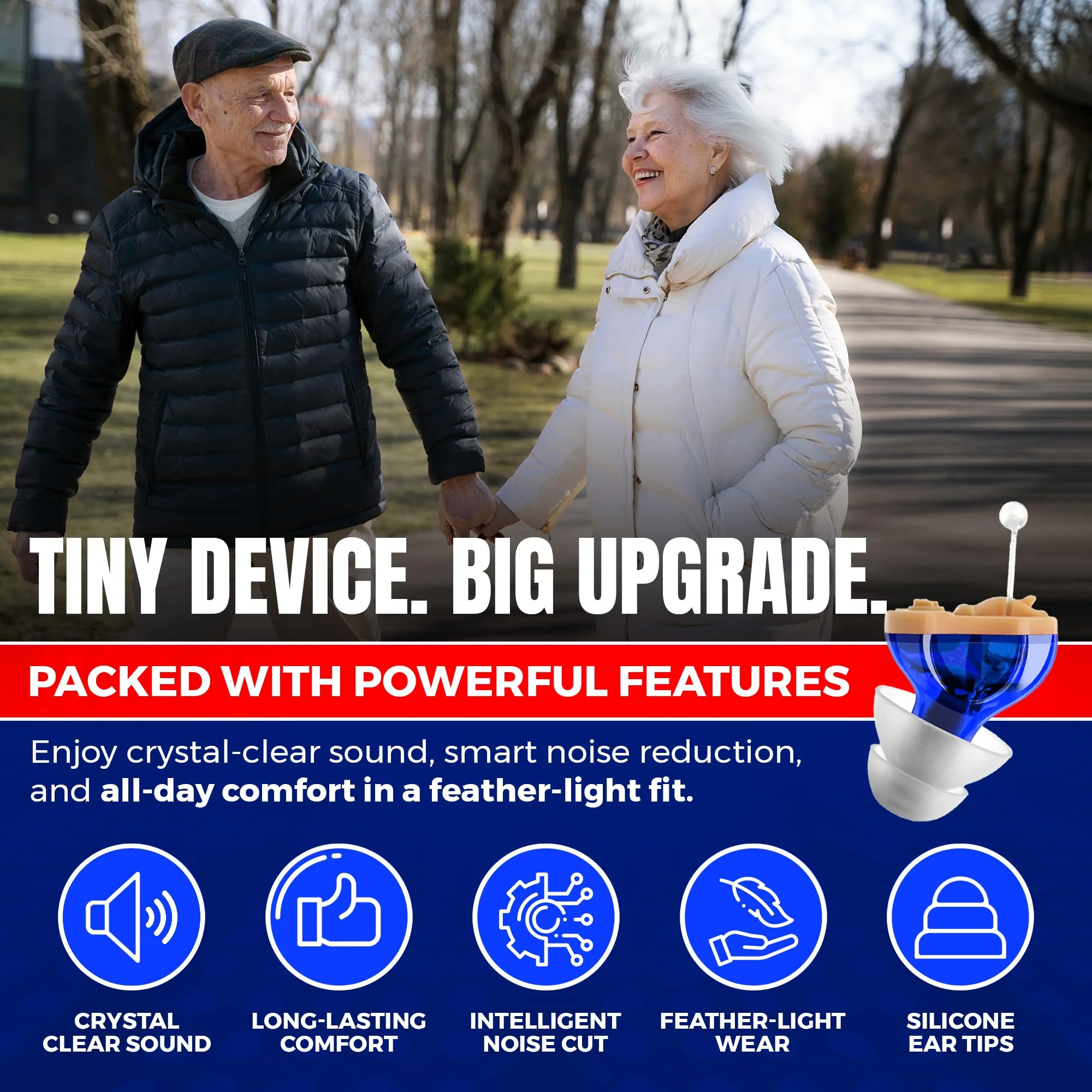 Premium Digital Hearing Aids for Seniors - Invisible in Canal (CIC) In-Ear Mini Sound Enhancer Set, Near-Invisible, Noise Cancelling, Personal Sound Hearing Amplifier - Pair - MZ-21 - Image 7