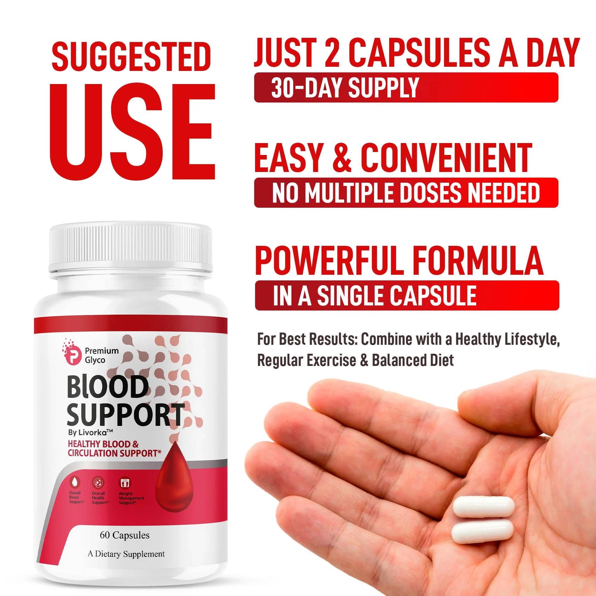 Premium Glyco Capsules - Official PremiumGlyco Advanced Blood Support, Natural Premium Glycol Pills Maximum Strength Health & Wellness Multivitamin Supplement, 60 Capsules for 1 Month - Image 6