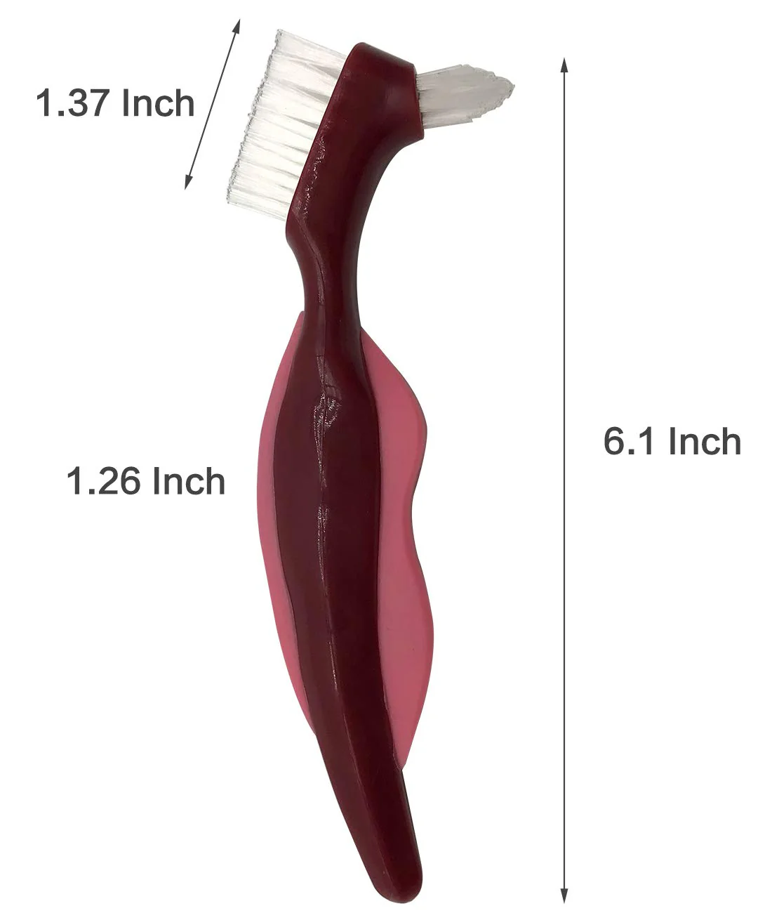 Premium Hard Denture Brush, Multi-Layered Bristles & Portable Double Sided Toothbrush for Denture Care (Pack of 2) - Image 2