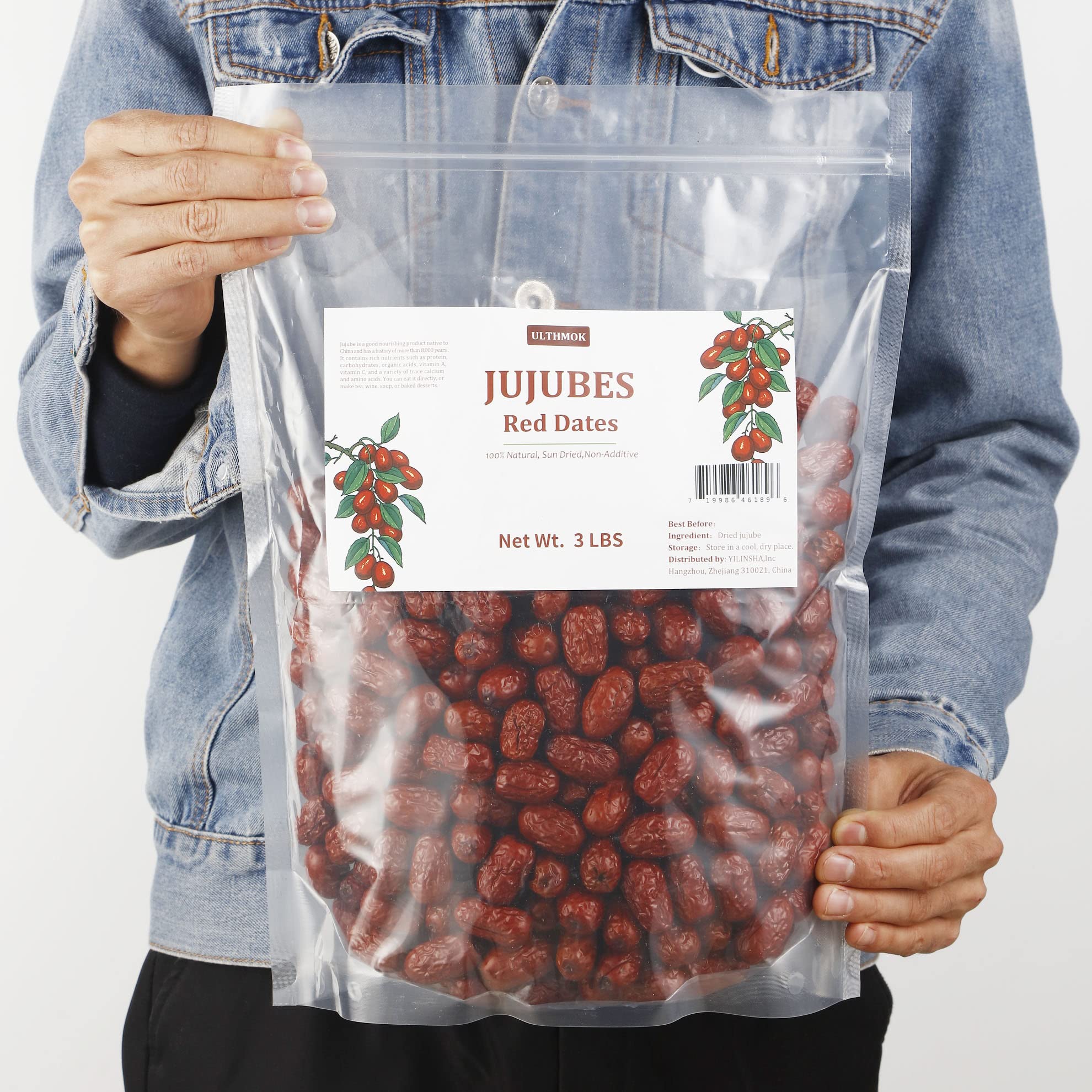 Premium Jujube Red Dates 3LB/1359g,Selected Dried Fruit,Big & Delicious,100% Natural 红枣 - Image 2