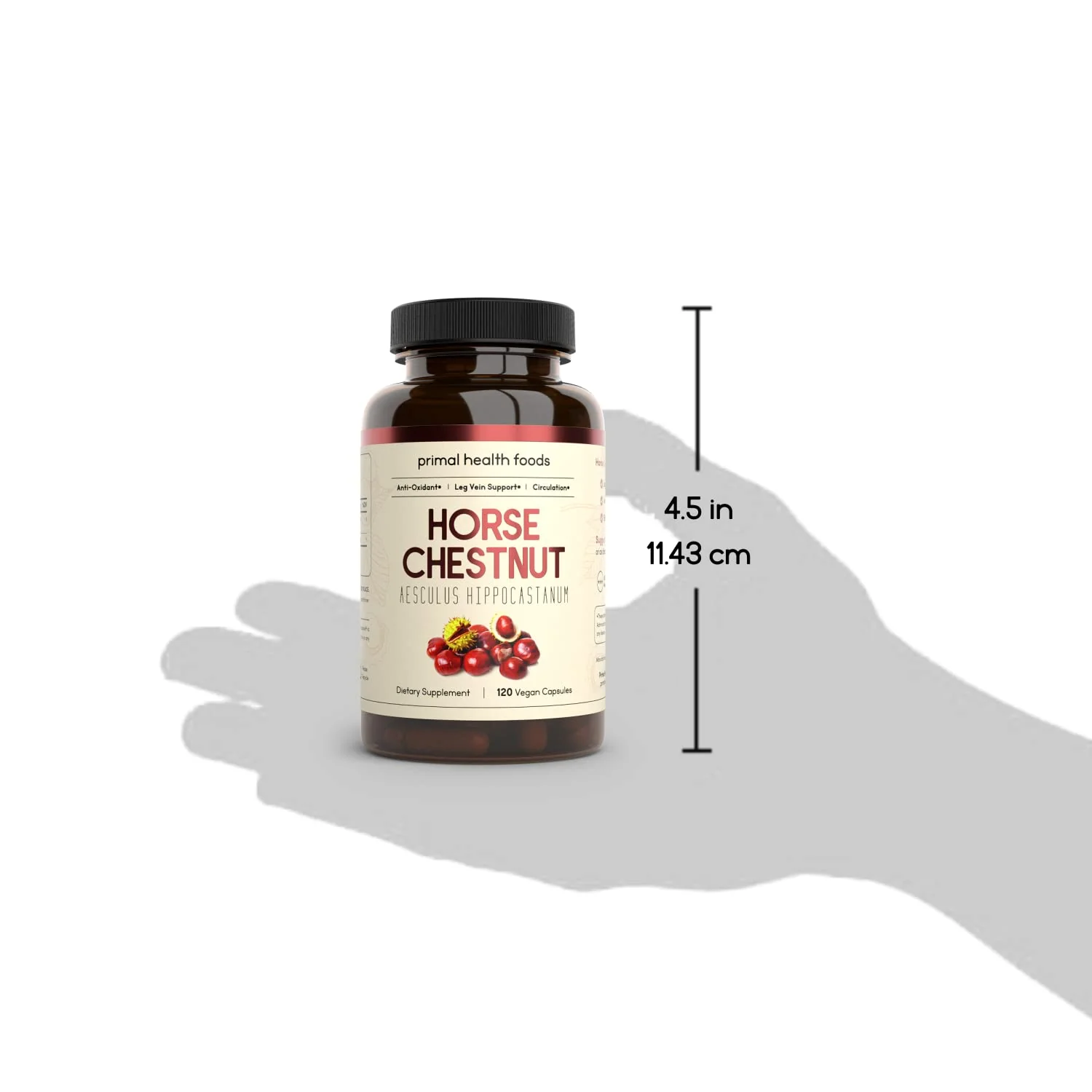 Primal Health Foods Horse Chestnut Extract 500 mg 120 Servings | Varicose Veins and Blood Vein Health | Vegetarian, Non-GMO & Gluten Free - Image 3