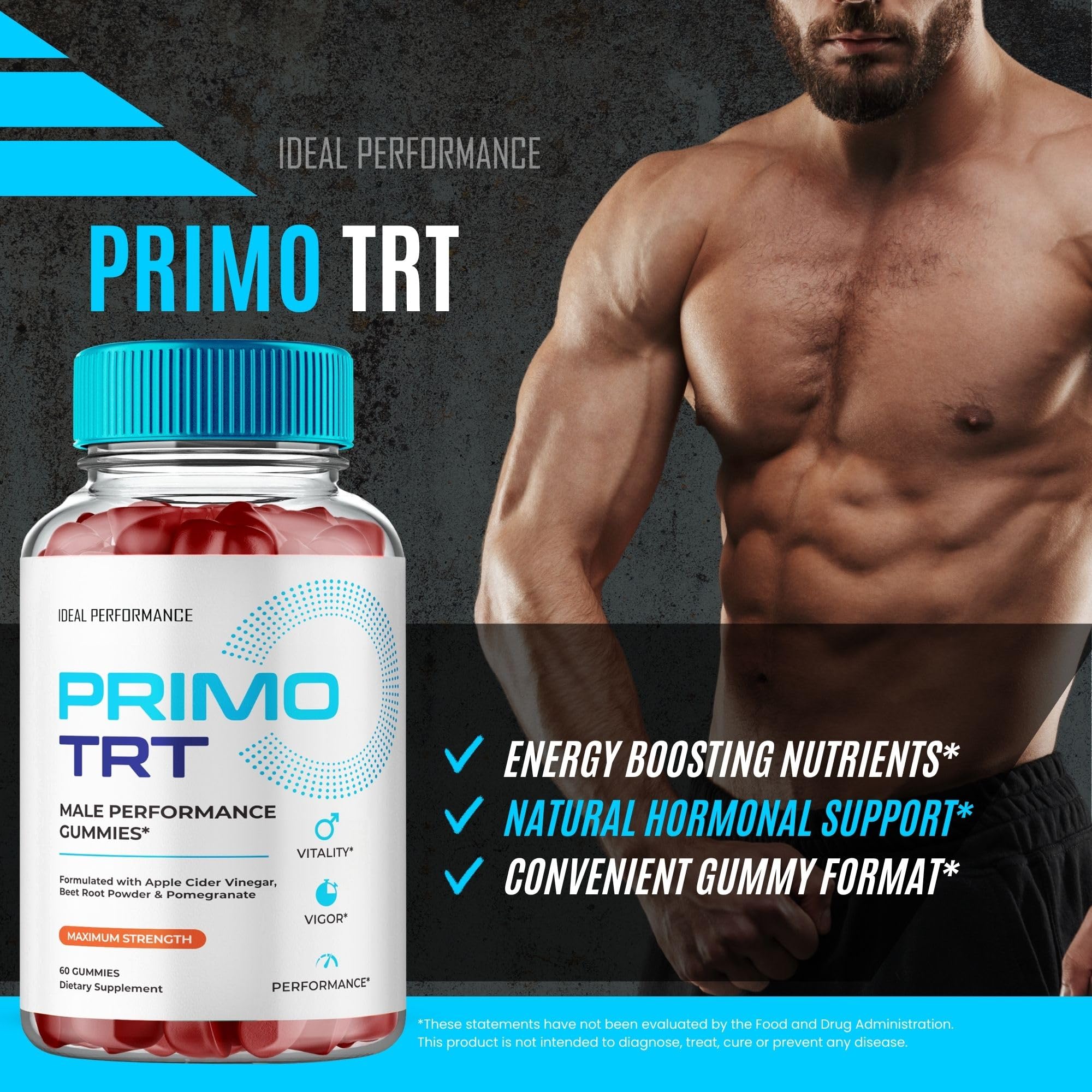 Primo TRT Gummies, Official Primo TRT Gummies for Men - Maximum Strength Performance, All Natural Support Overall Health & Wellness, PrimoTRT Advanced Formula Support Gummy Reviews (2 Pack) - Image 3