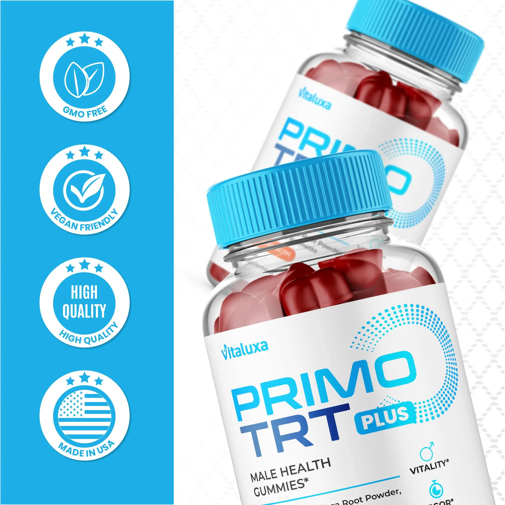 Primo TRT Gummies, Primo TRT Plus Advanced Performance Blend Supplement, PrimoTRT Try Prime Gomitas Maximum Strength Males Support for Overall Health Wellness All Natural Ingredients (60 Gummies) - Image 4