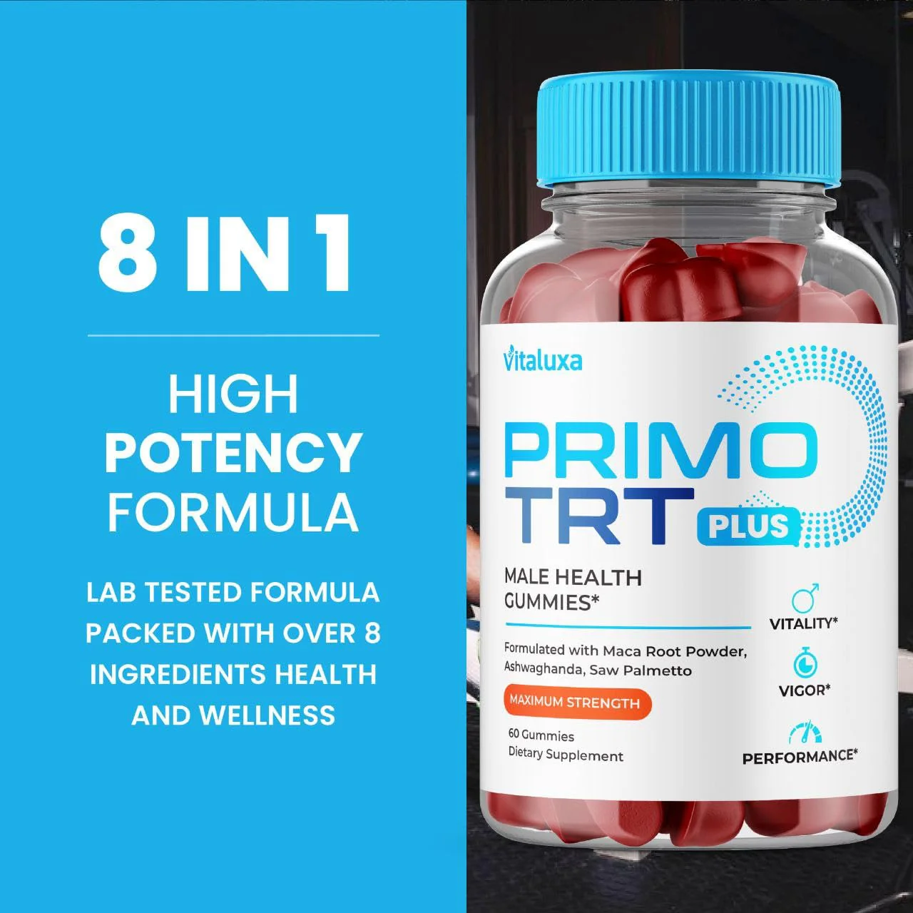 Primo TRT Gummies, Primo TRT Plus Advanced Performance Blend Supplement, PrimoTRT Try Prime Gomitas Maximum Strength Males Support for Overall Health Wellness All Natural Ingredients (60 Gummies) - Image 8