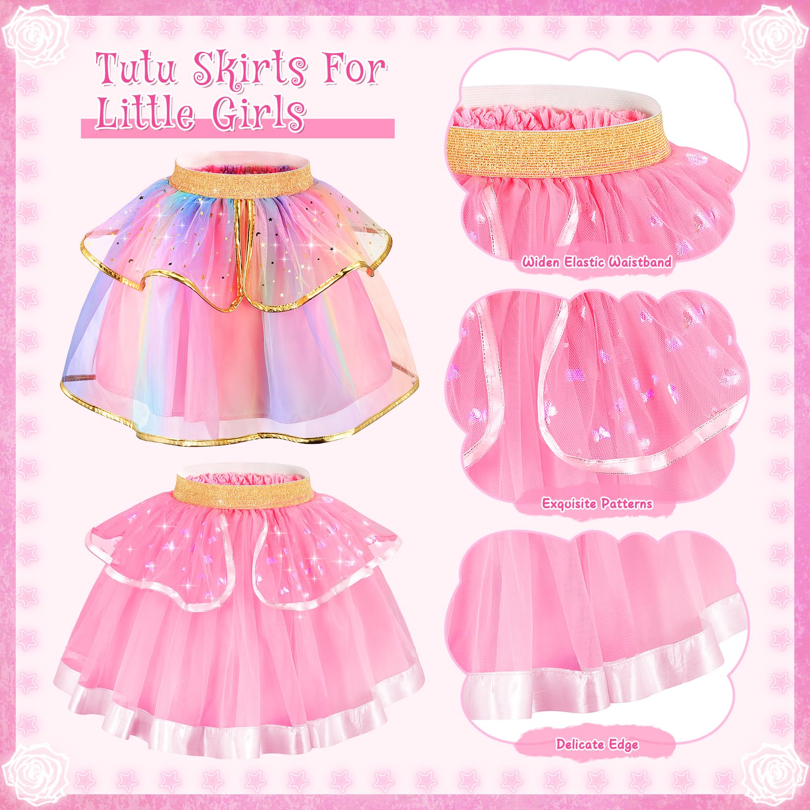 Princess Dress Up Fairy & Unicorn Costume for Girls 4-6, Toddler Dress with Tutu, Wings, Shoes, Jewelry, Headband Fairy Unicorn Toys for Girls Christmas Halloween Birthday Gift Toys - Image 4