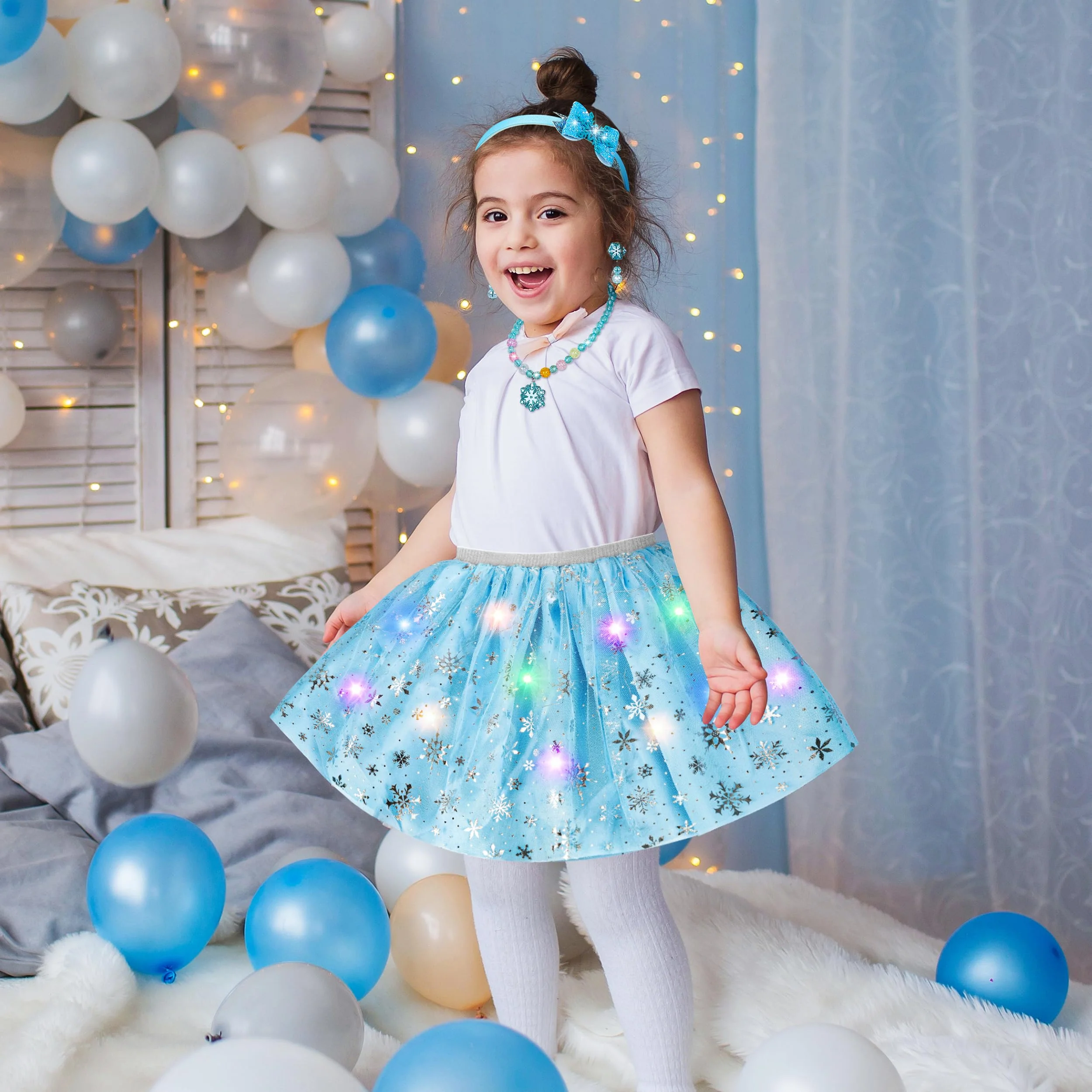 Princess Dress Up for Girls, Toddler Toys for Ages 3-8, 3 PCS Light Up Toddler Dress Up Clothes with Accessories, Kids Toys for 3 4 5 6 7 8 years Girl Christmas Halloween Birthday Gift - Image 2