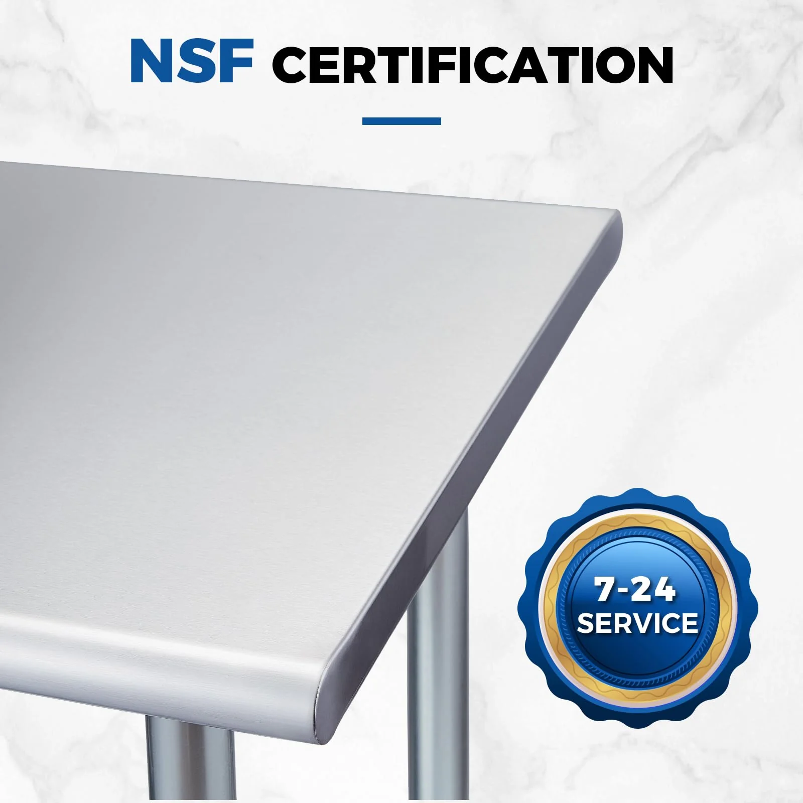 Profeeshaw Stainless Steel Prep Table 30x24 Inch NSF Commercial Work Table with Undershelf Heavy Duty Table for Kitchen Restaurant Home Hotel - Image 3