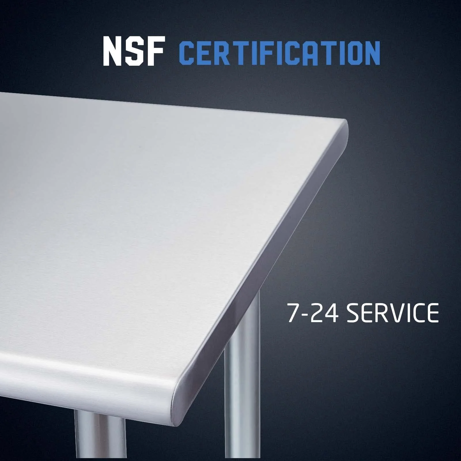 Profeeshaw Stainless Steel Prep Table NSF Commercial Work Table with Undershelf for Kitchen Restaurant 30×30 Inch - Image 3