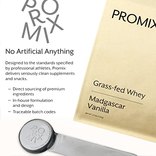 Promix Whey Protein Powder, Vanilla - 2.5lb Bulk - Grass-Fed & 100% All Natural - Post Workout Fitness & Nutrition Shakes, Smoothies, Baking & Cooking Recipes - Gluten-Free & Keto-Friendly - Image 2