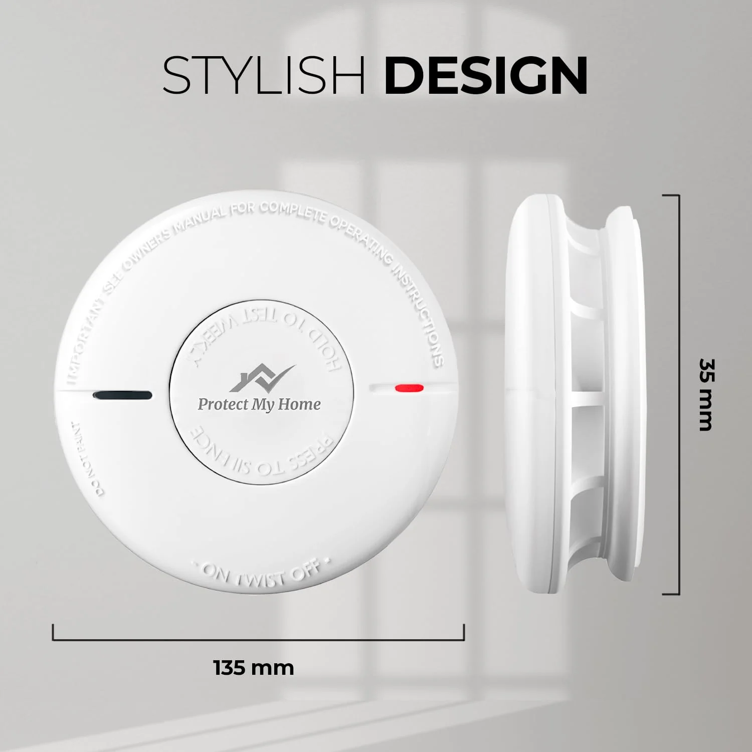 Protect My Home Smoke and Carbon Monoxide Detector Combo - CO & Smoke Alarm System with Hush Function, Self-Test Button, 10-Year Built-in Battery - Easy to Install, for Home & Office - Image 2