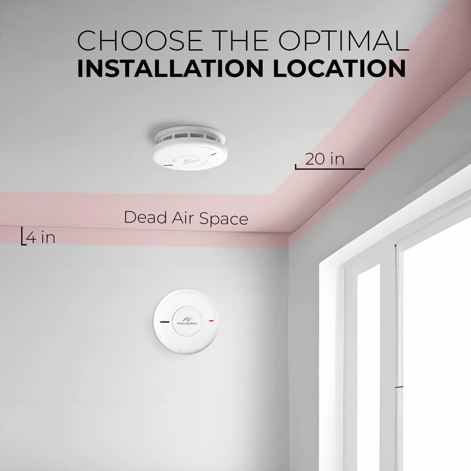 Protect My Home Smoke and Carbon Monoxide Detector Combo - CO & Smoke Alarm System with Hush Function, Self-Test Button, 10-Year Built-in Battery - Easy to Install, for Home & Office - Image 3
