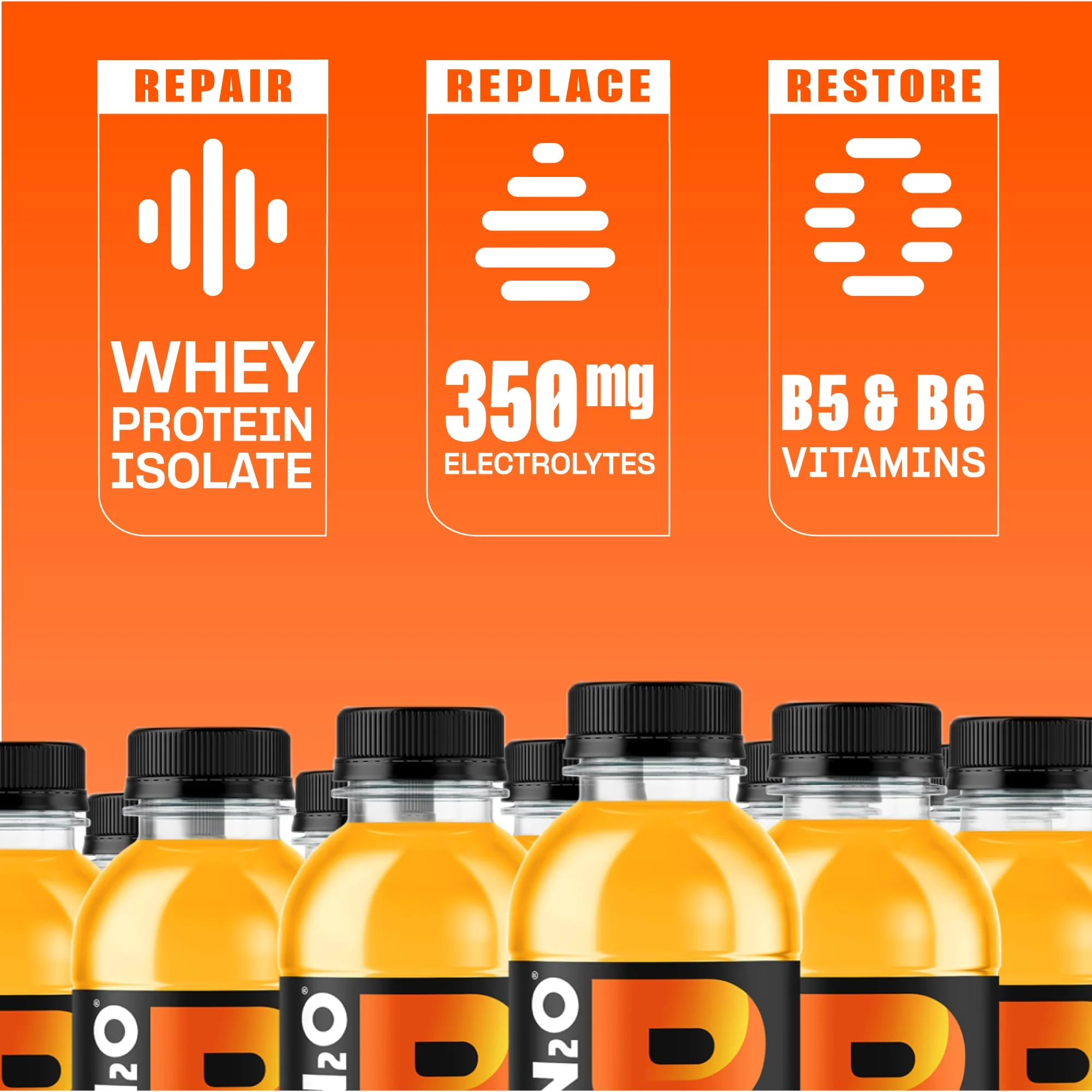 Protein2o Hydration Drink - 2-in-1 Liquid Clear Whey Protein Isolate and Electrolyte Drink - 20g Protein, Vitamins B5, B6 - Post-Workout Recovery - 16.9 Fl Oz - 12 Count Orange Mango - Image 3