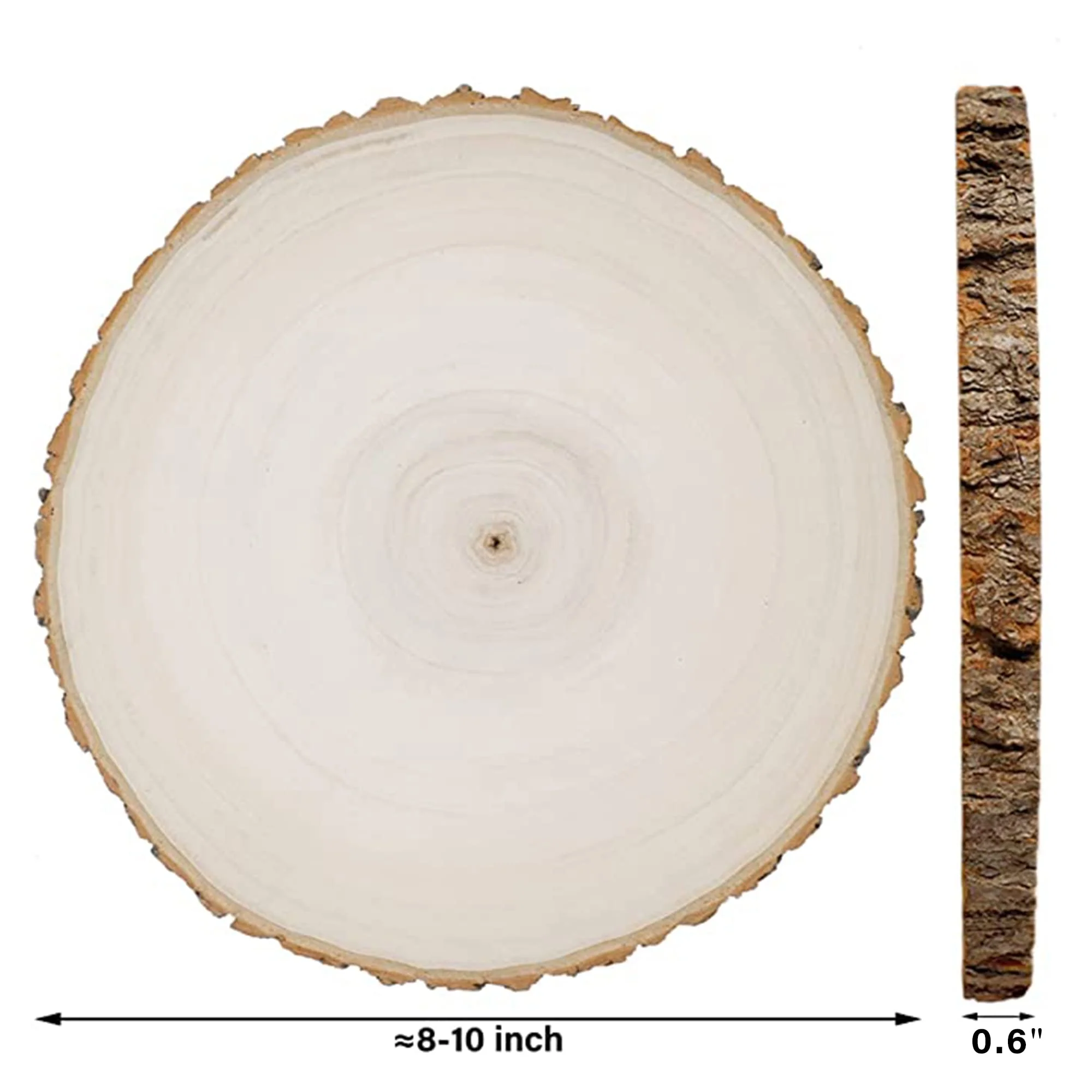 Prsildan 4 Pack Large Wood Circle Slices, 8 to 10 Inches DIY Unfinished Wood Table Centerpieces, Natural Rustic Round Crafts for Indoor Christmas Wedding Party Décor - Image 6